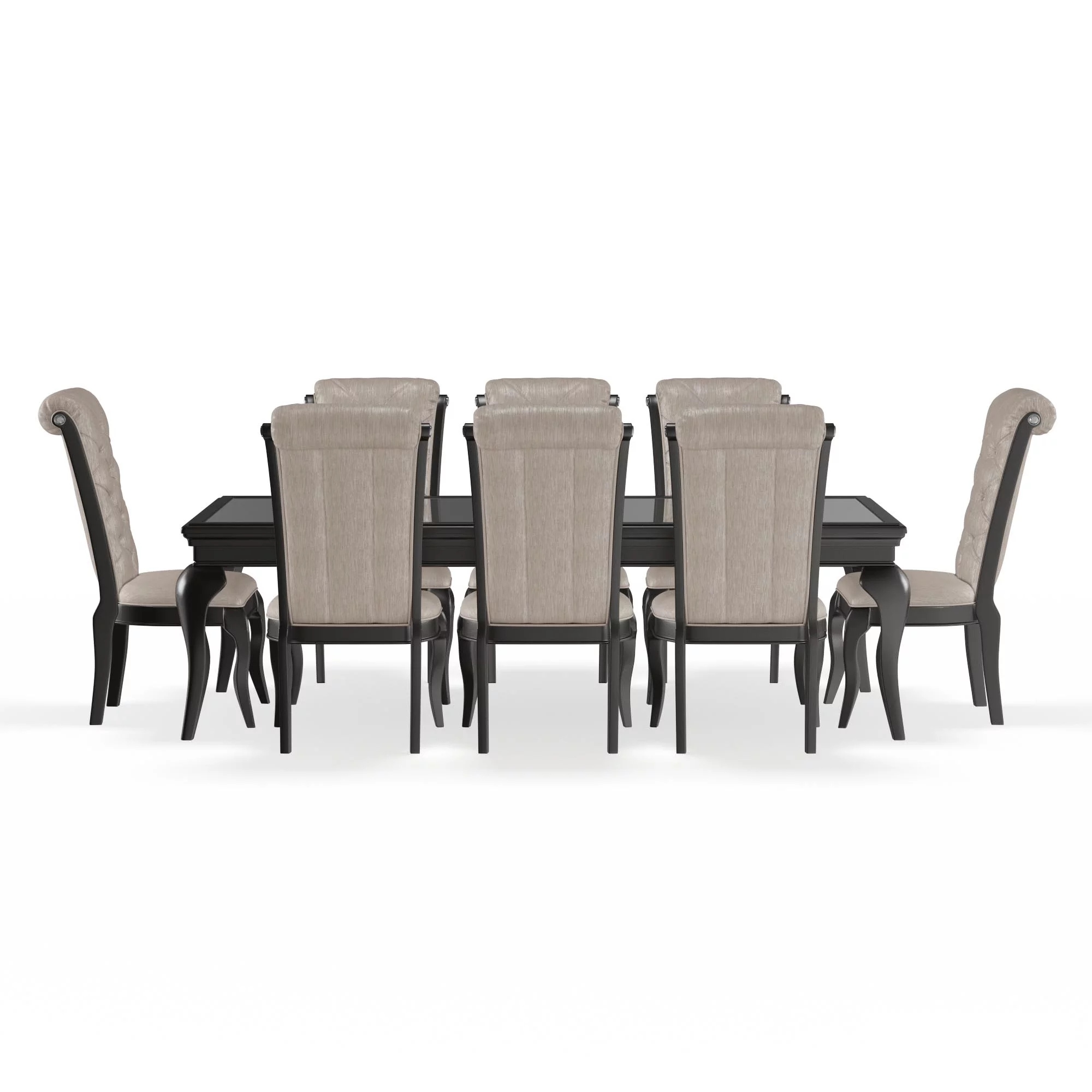 Furniture of America Tara 9-Piece Silver Dining Table Set