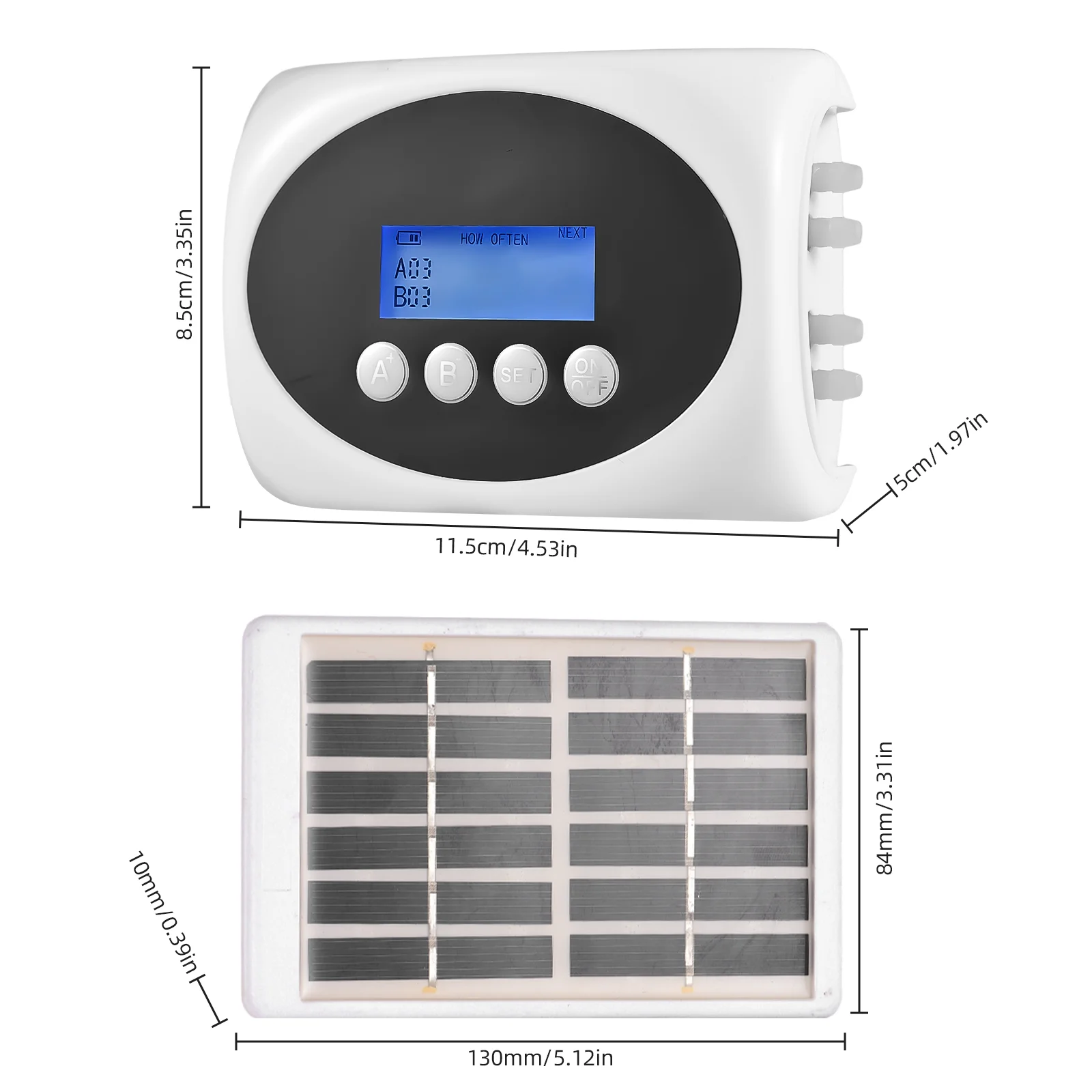 3W Solar Automatic Watering Device Dual Pump Timed Irrigator for 15 Pots LCD Display USB/Solar Panel Powered Drip Irrigation Kits 10m Tube Length for Flowers Plants