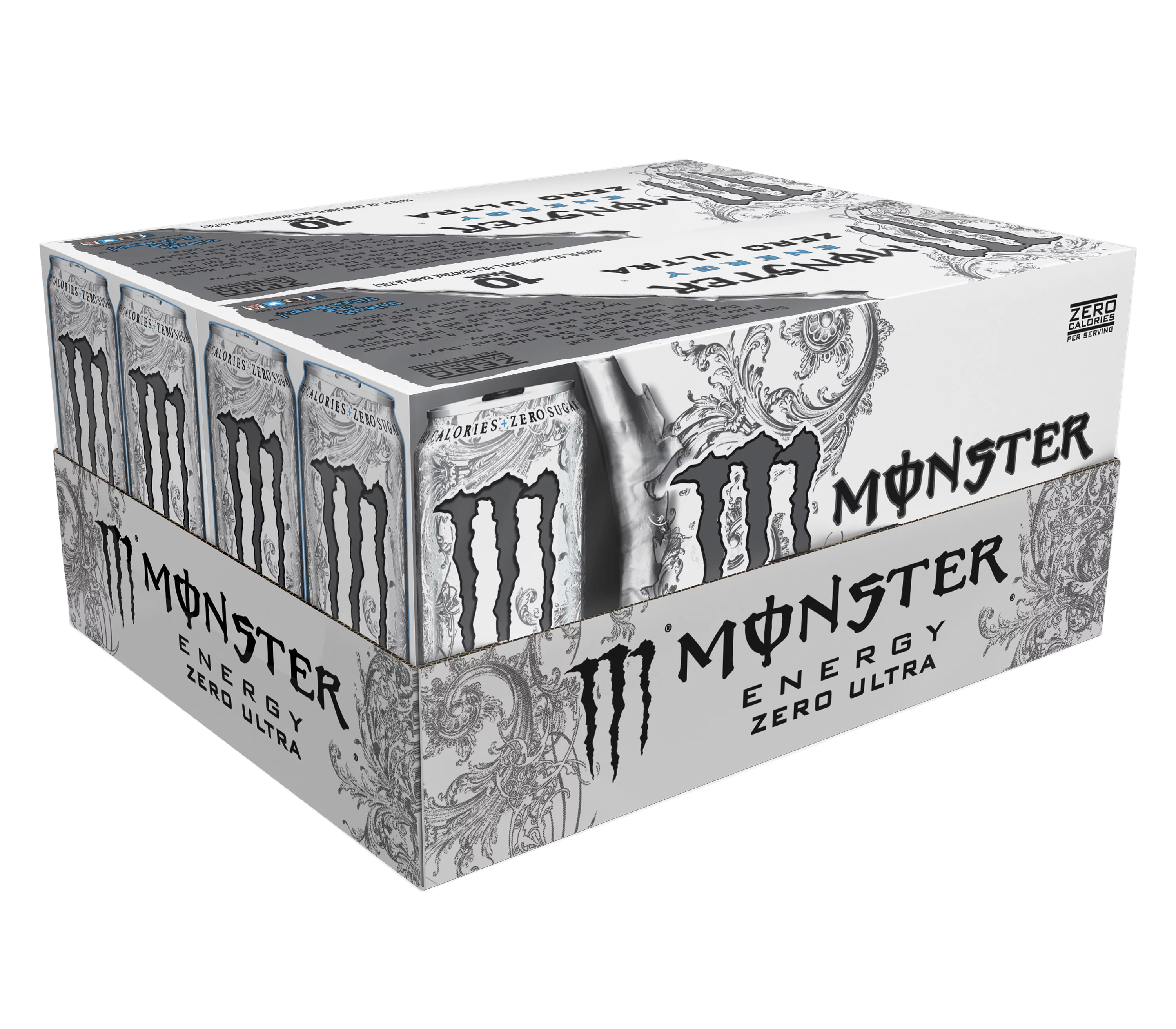 (20 Cans) Monster Zero Ultra, Sugar Free Energy Drink, 16 fl oz