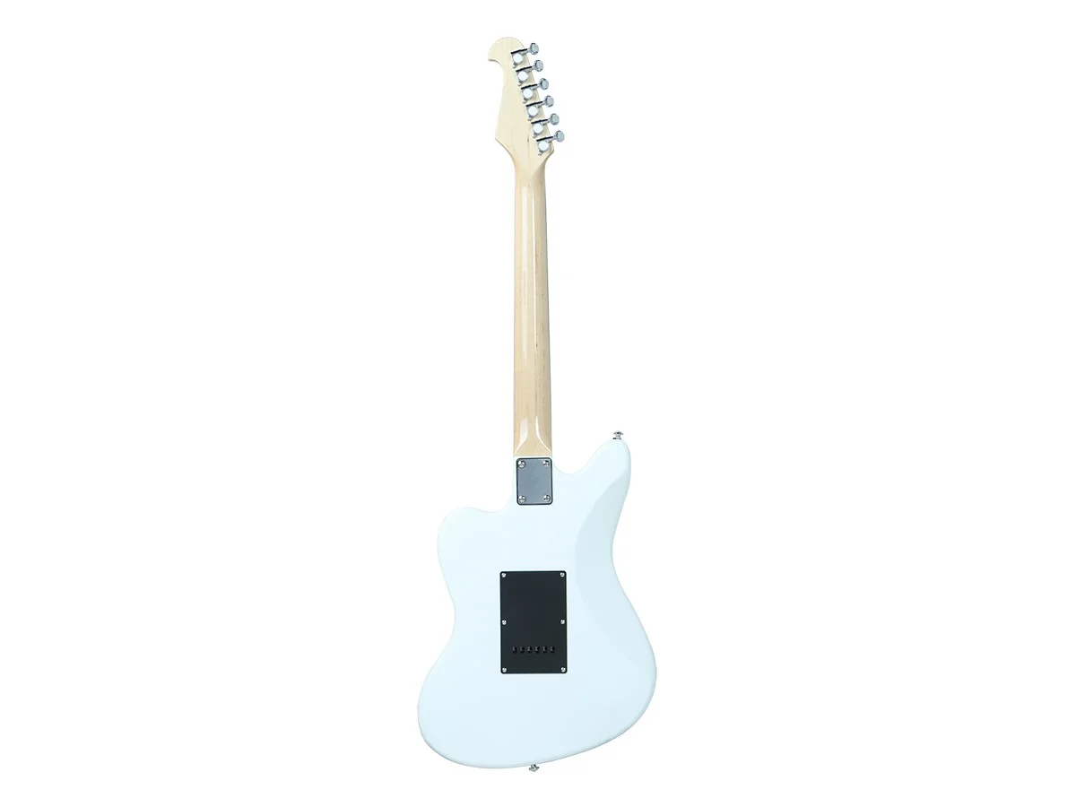 Monoprice Offset OS20 Classic Electric Guitar - White, With Gig Bag, Two Single Coils and a Humbucker - Indio Guitars