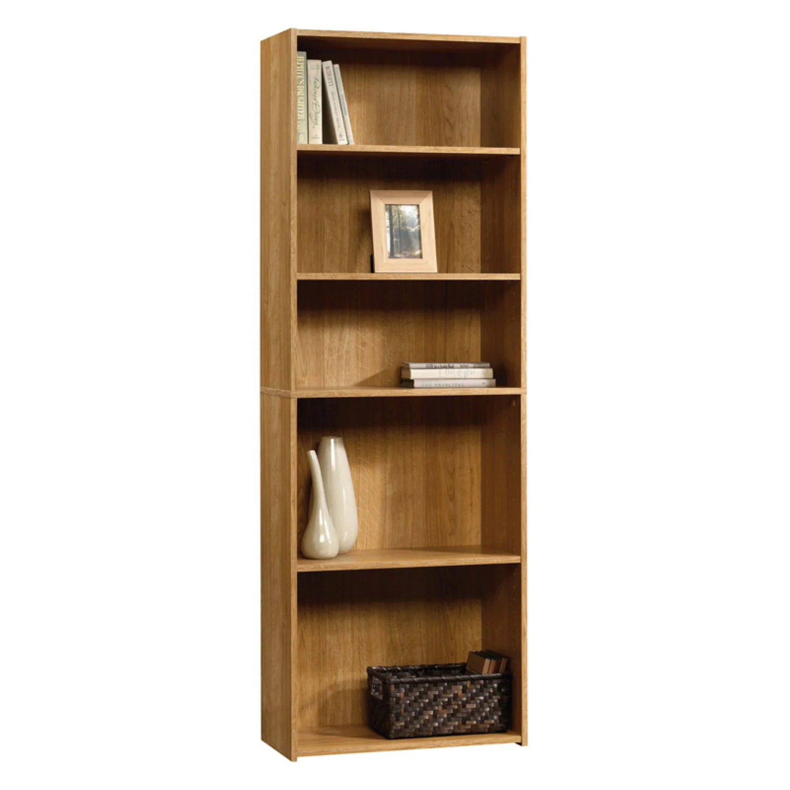 Sauder Beginnings 5-Shelf Bookcase, Highland Oak Finish