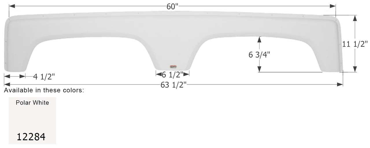 Icon 12284 Tandem Axle Fender Skirt FS2284 for Coachmen - Polar White