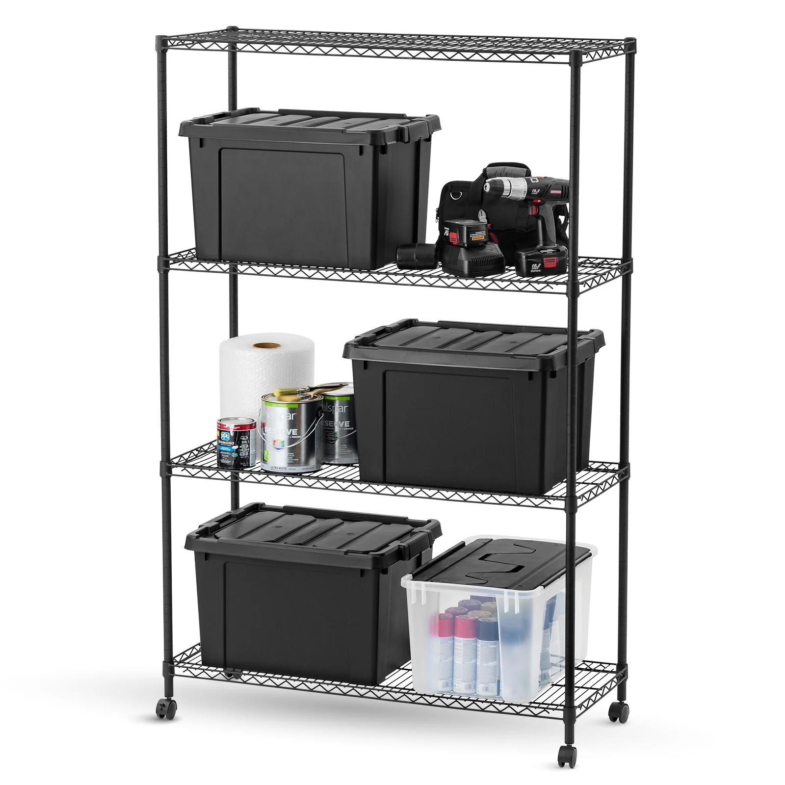 IRIS USA 4 Tier Heavy Duty Garage Steel Wire Storage Shelving