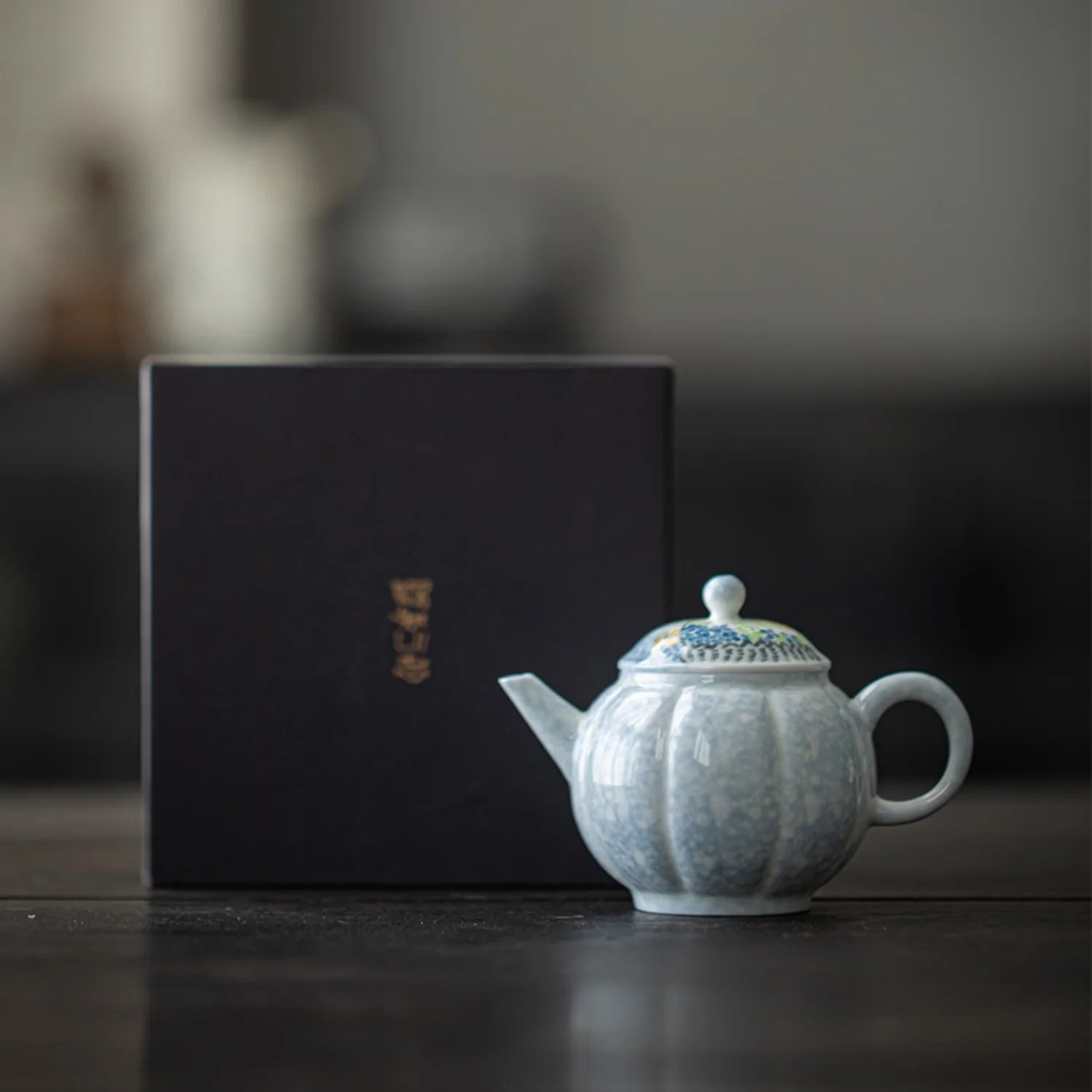 Exquisite Hand Painted Purple Chinese Ceramic Teapot Set - Complete Teaware Kit for Tea Ceremony  Infused with Fragrant Tie Guan Yin Jasmine and Creamy Milk Oolong - Perfect for Entertain