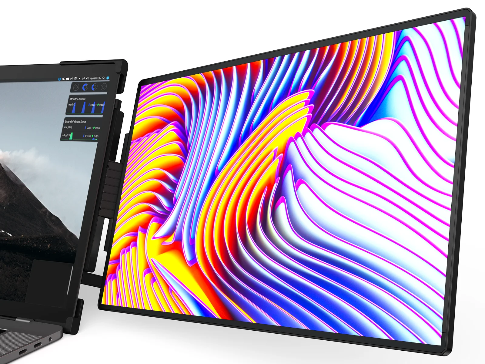 DORPU D14 14inch Monitor Extender Display for 13.3-16inch Laptop, Portable Extended Screen 1200P Compatible with Mac/Windows/Android