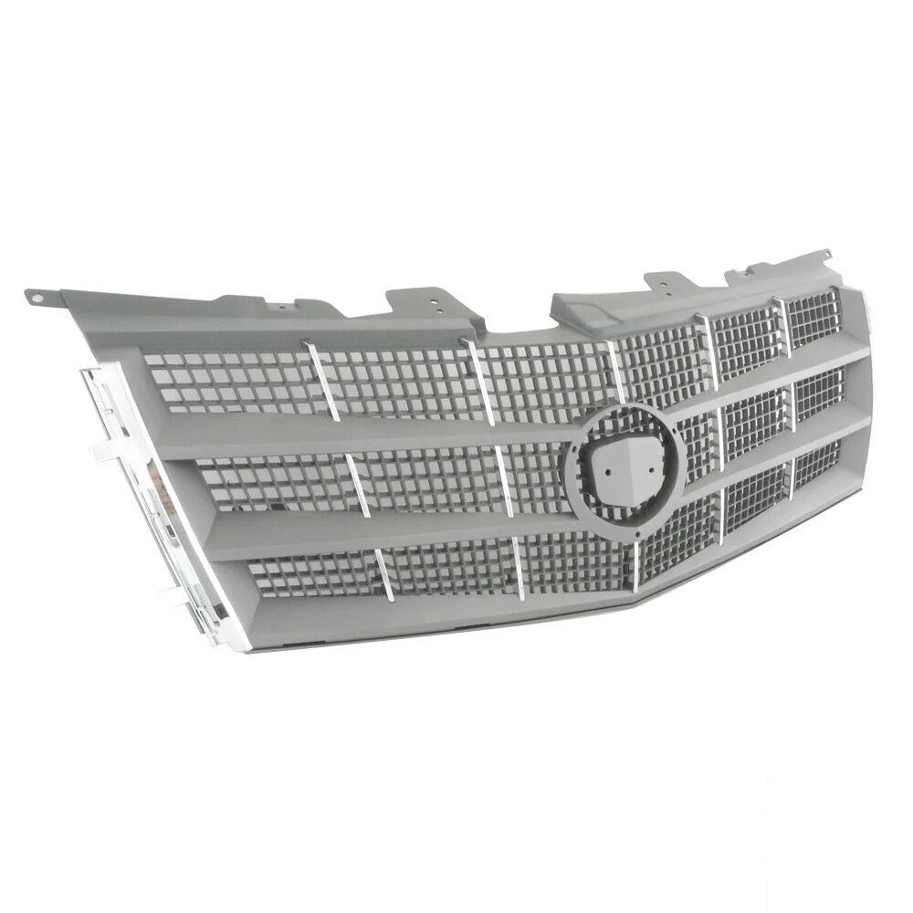 Geelife For Cadillac 2008-2011 CTS Front Grille Chrome Shell Painted Silver Gray Insert