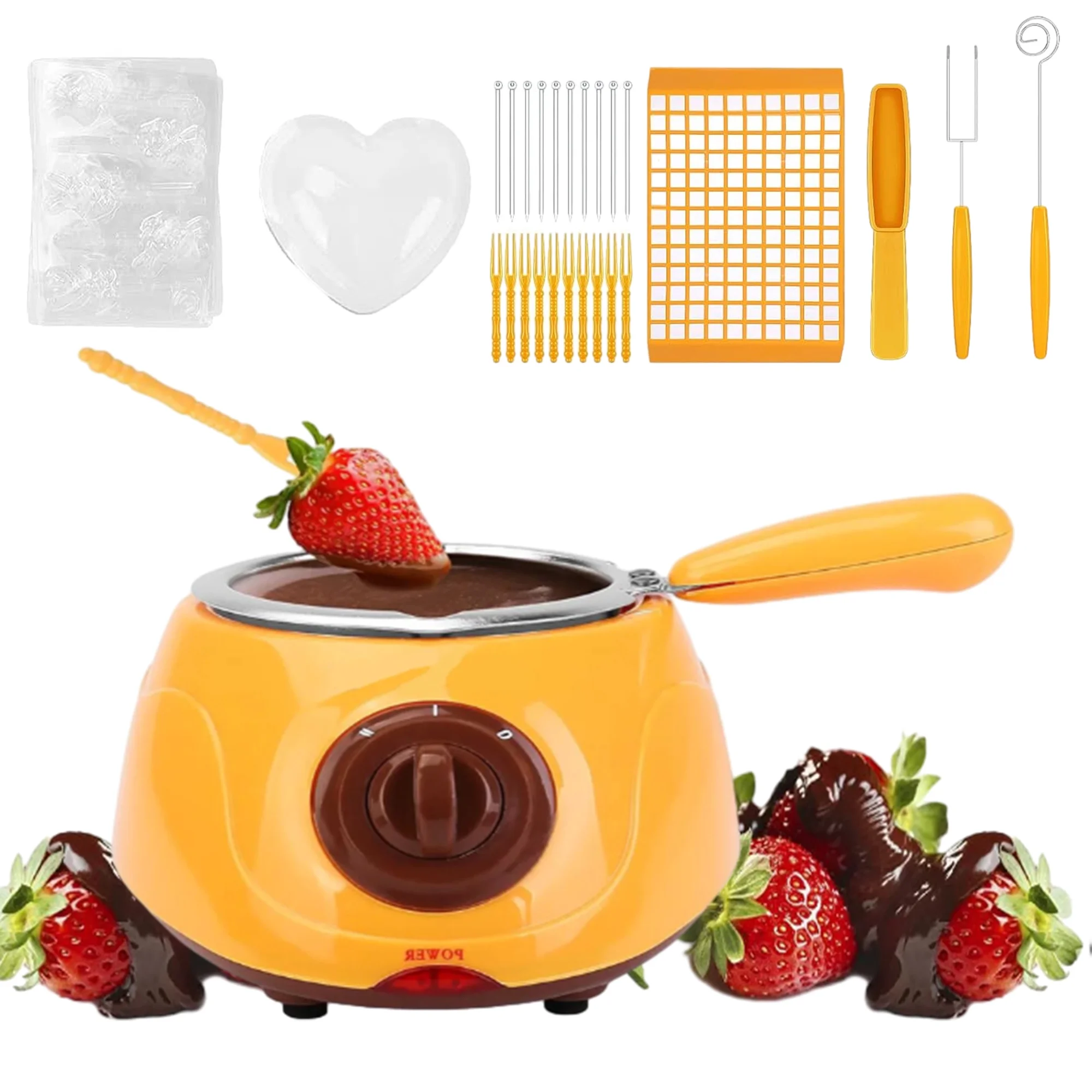 Chocolate Melting Warming Fondue Set - Electric Choco Melt , Melts Chocolate, Candy, Butter, Cheese, Caramel