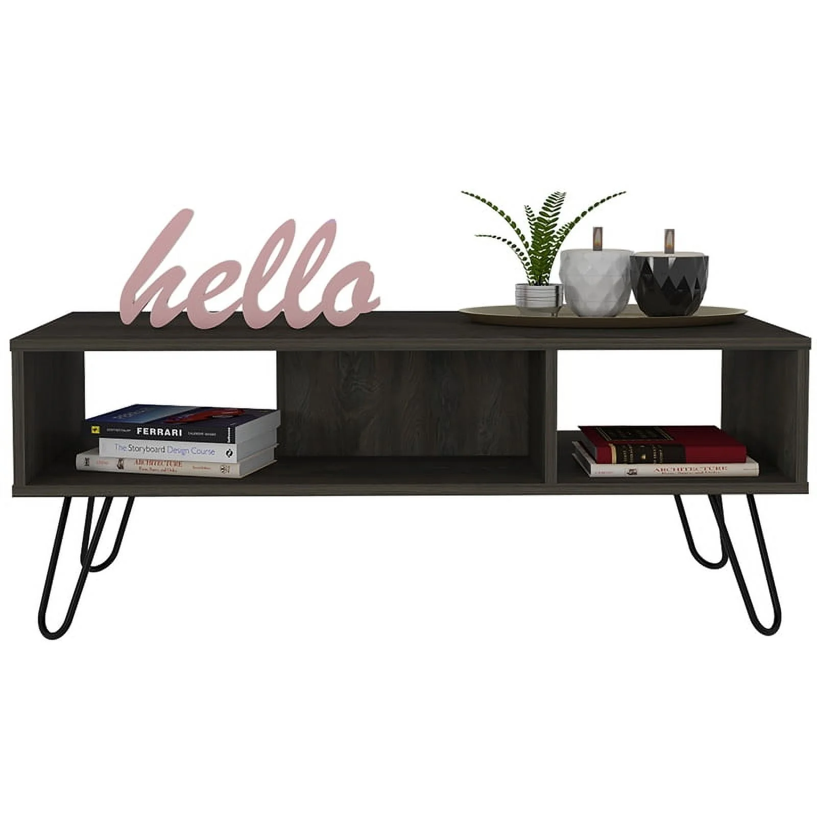 Home Square 2-Piece Set with Coffee Table and Home Bar in Espresso