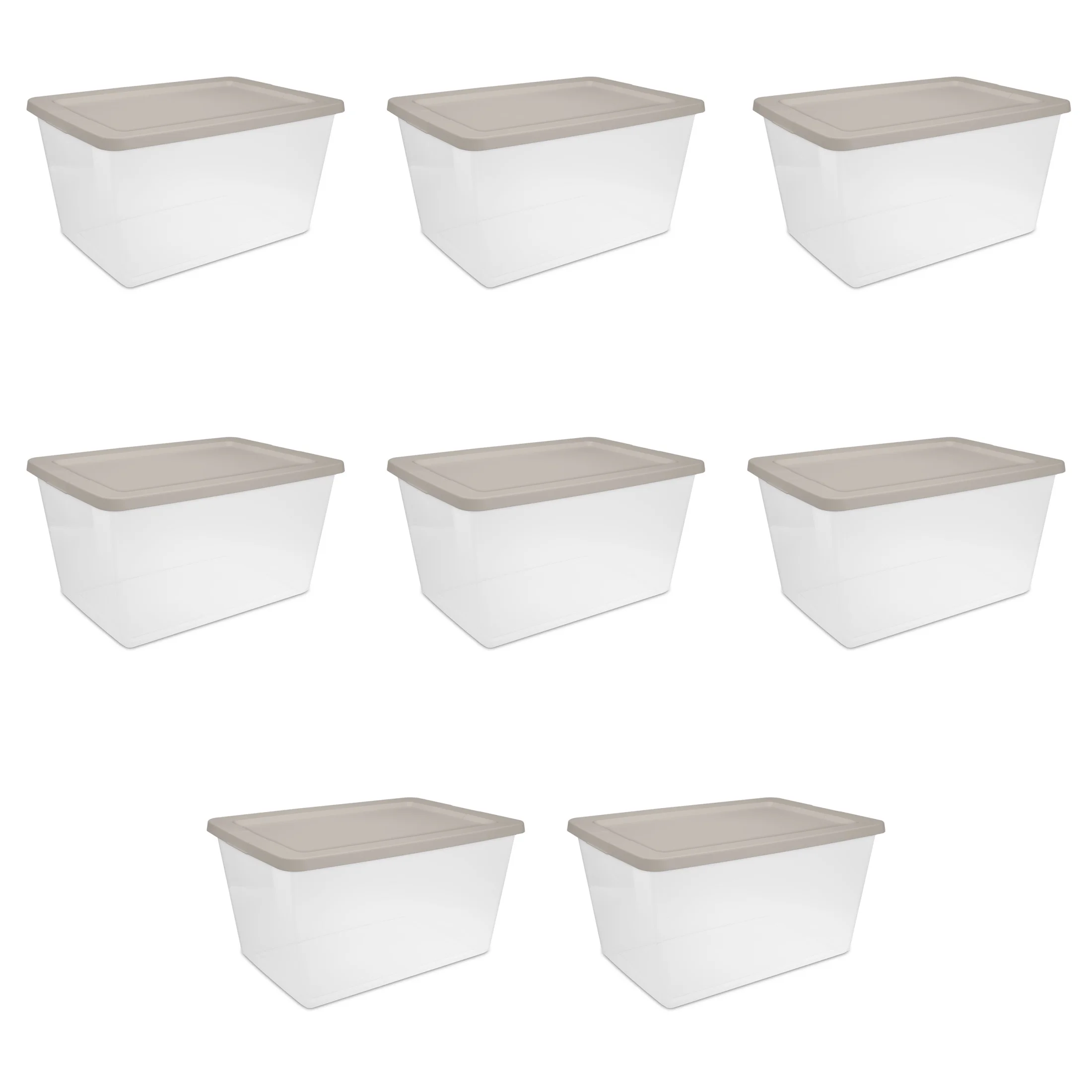 Sterilite 58 Quart Storage Box Plastic, Grey Pumice