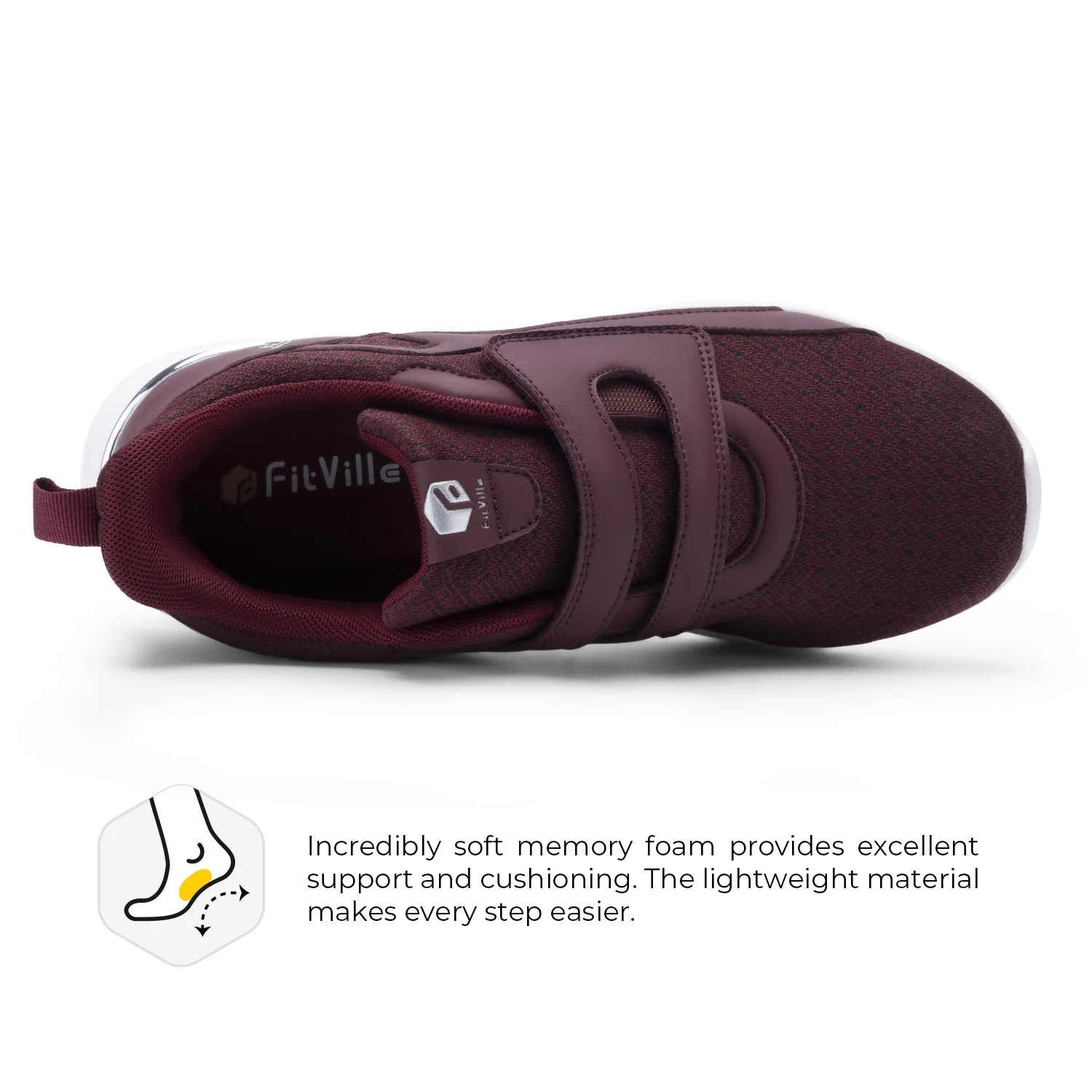 FitVille Women's Diabetic Shoes Extra Wide Width Diabetic Sandals Diabetic Walking Shoes Adjustable Closure