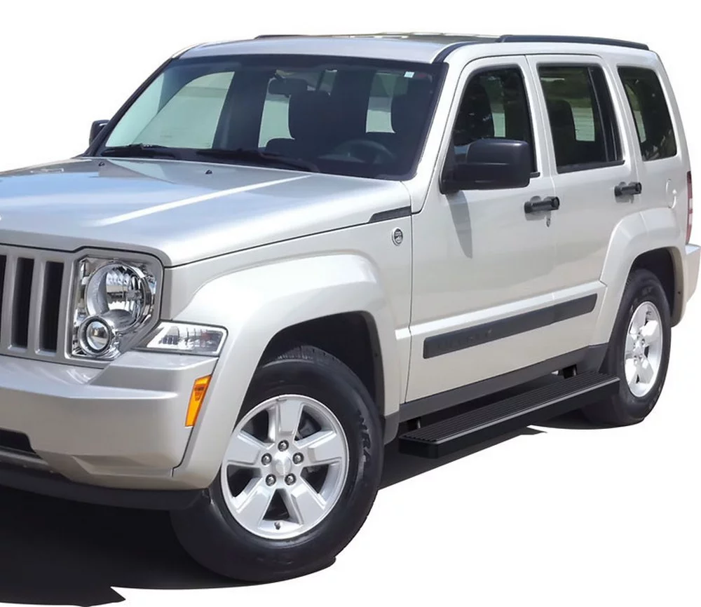 APS iBoard Running Boards 6 inches Matte Black Compatible with Jeep Liberty 2008-2013 (Nerf Bars Side Steps Side Bars)
