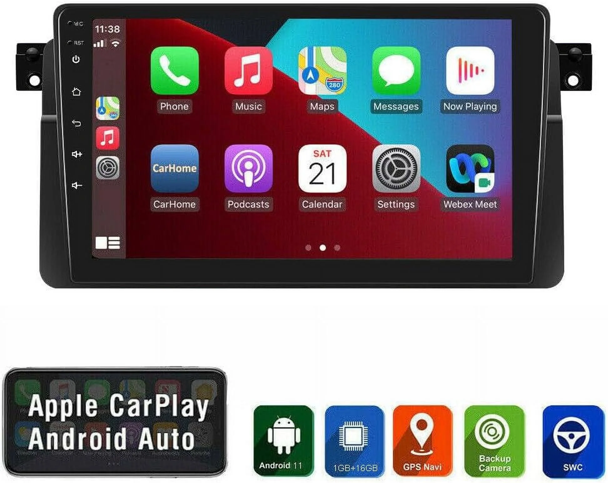 THONZER for BMW 3-Series E46 1998-2006 Carplay GPS Navi Android 11 Car Stereo Radio 2DIN(2+32GB)