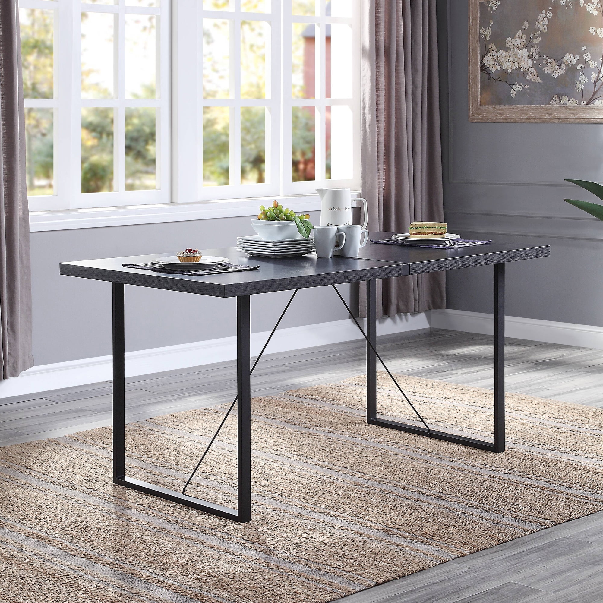ACME Nakula Dining Table in Gray Oak and Black