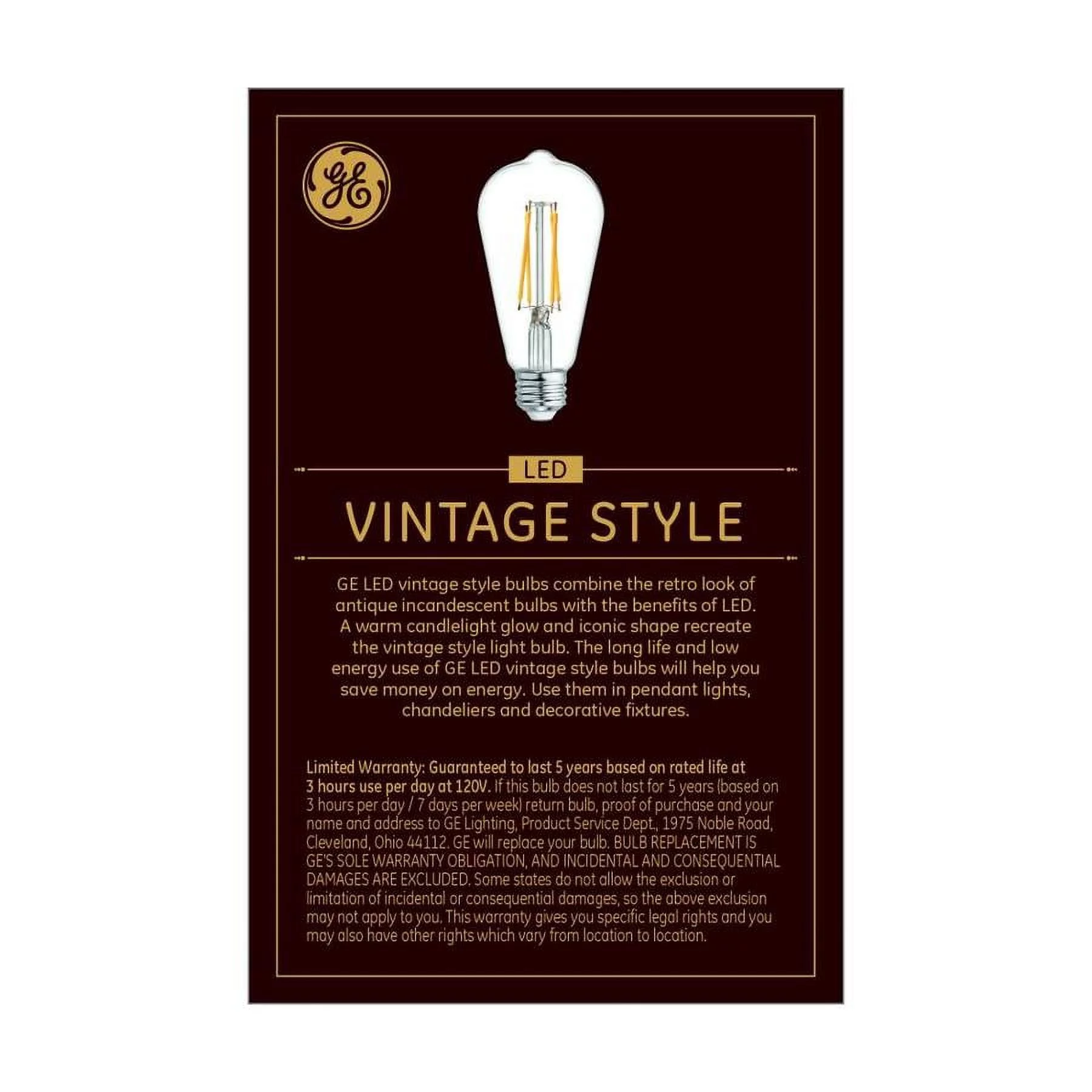 GE Vintage 2-Pack 60 W Equivalent Dimmable Soft White St19 Vintage LED Light Fixture Light Bulb