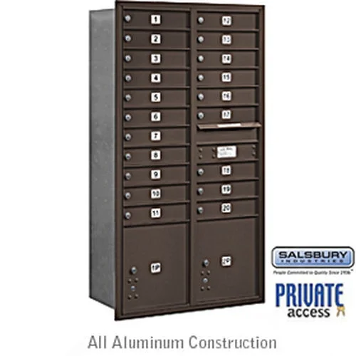Salsbury Industries  4C Horizontal Mailbox - Bronze - Rear Loading - Private Access