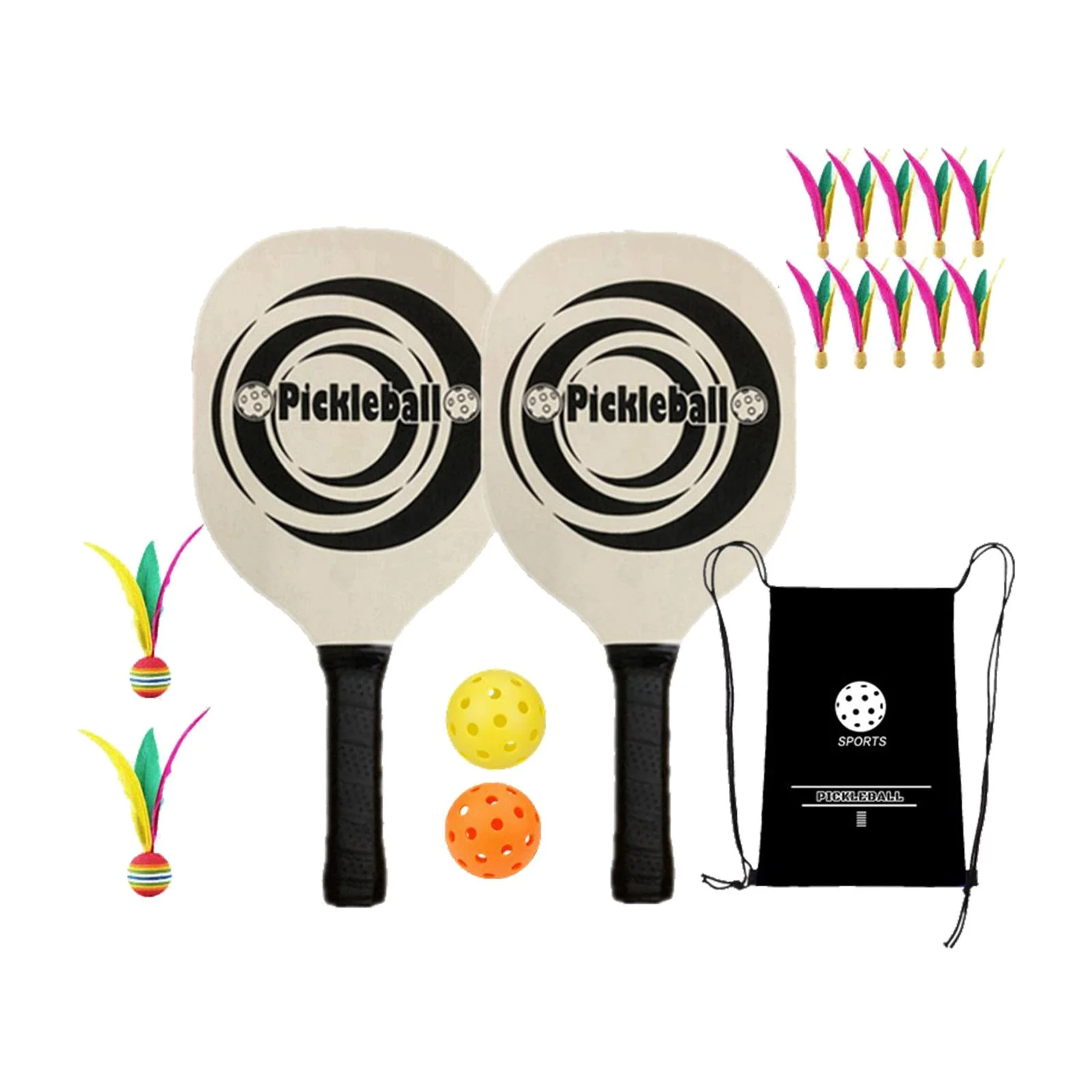 Pickleball Paddles with 2 Rackets 2 Balls Ergonomic Grip Pickleball Racquets