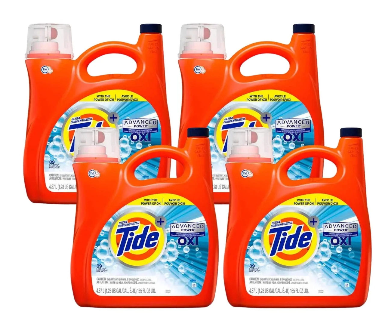Tide Advanced Ultra Concentrated Power Liquid Laundry Detergent with Oxi - 89 Loads(4/Case)