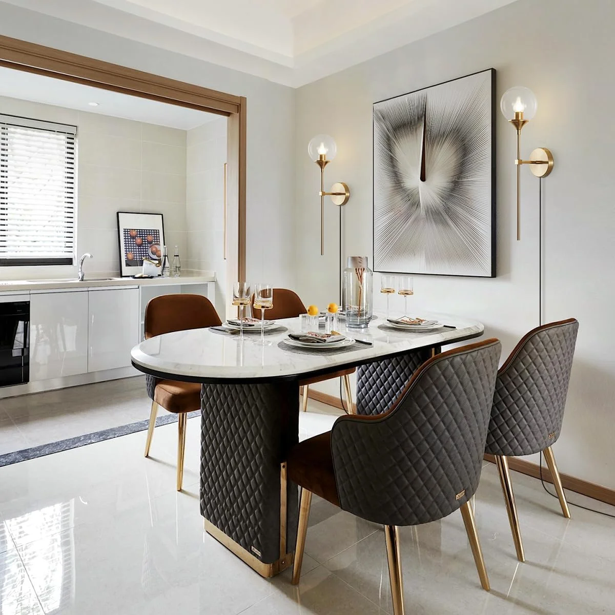 YANRUI Modern Long Globe Plug in Wall Sconce Lighting Set of 2 Mid Century Brass Gold Wall Sconce Light Plug in Set of Two Clear Glass Bathroom Bedroom Wall Lamp (Clear-Plug in)