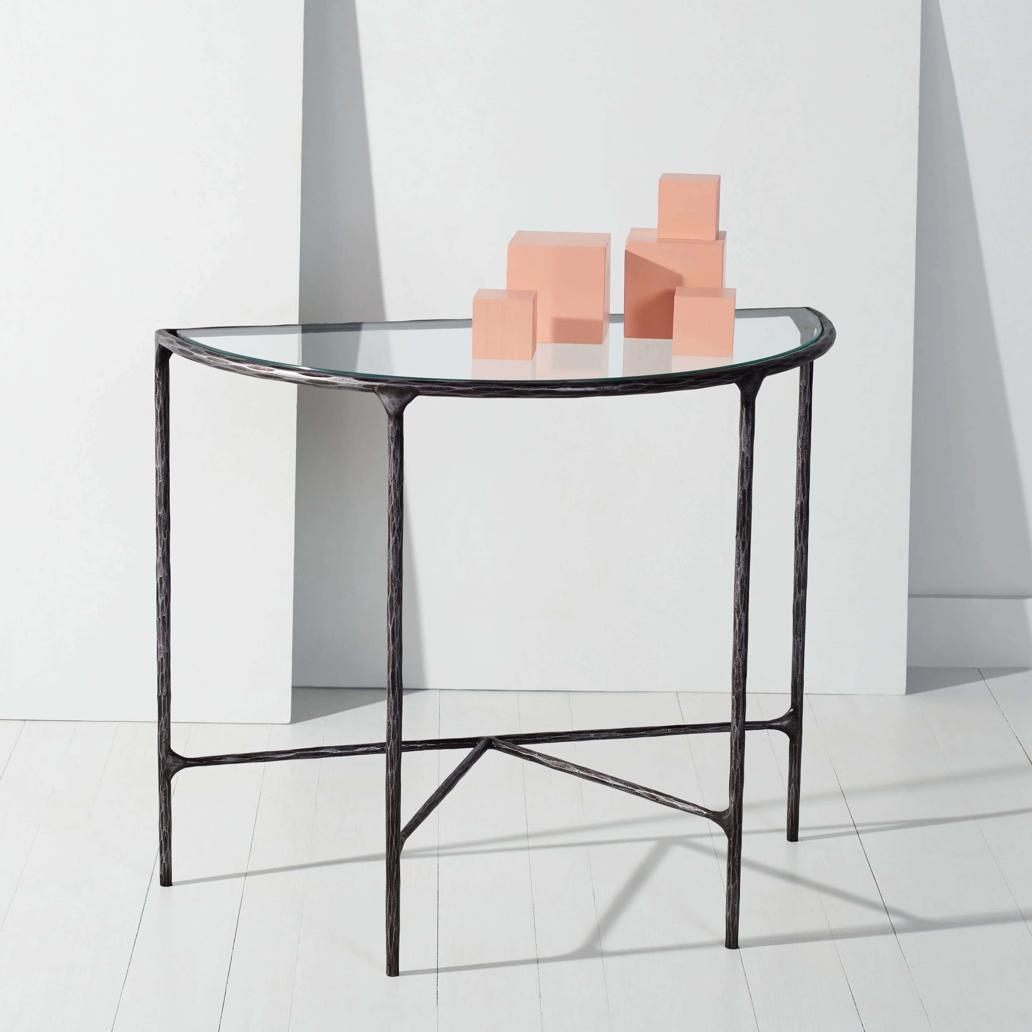 SAFAVIEH Couture Jessa Glam Metal Console Table, Black