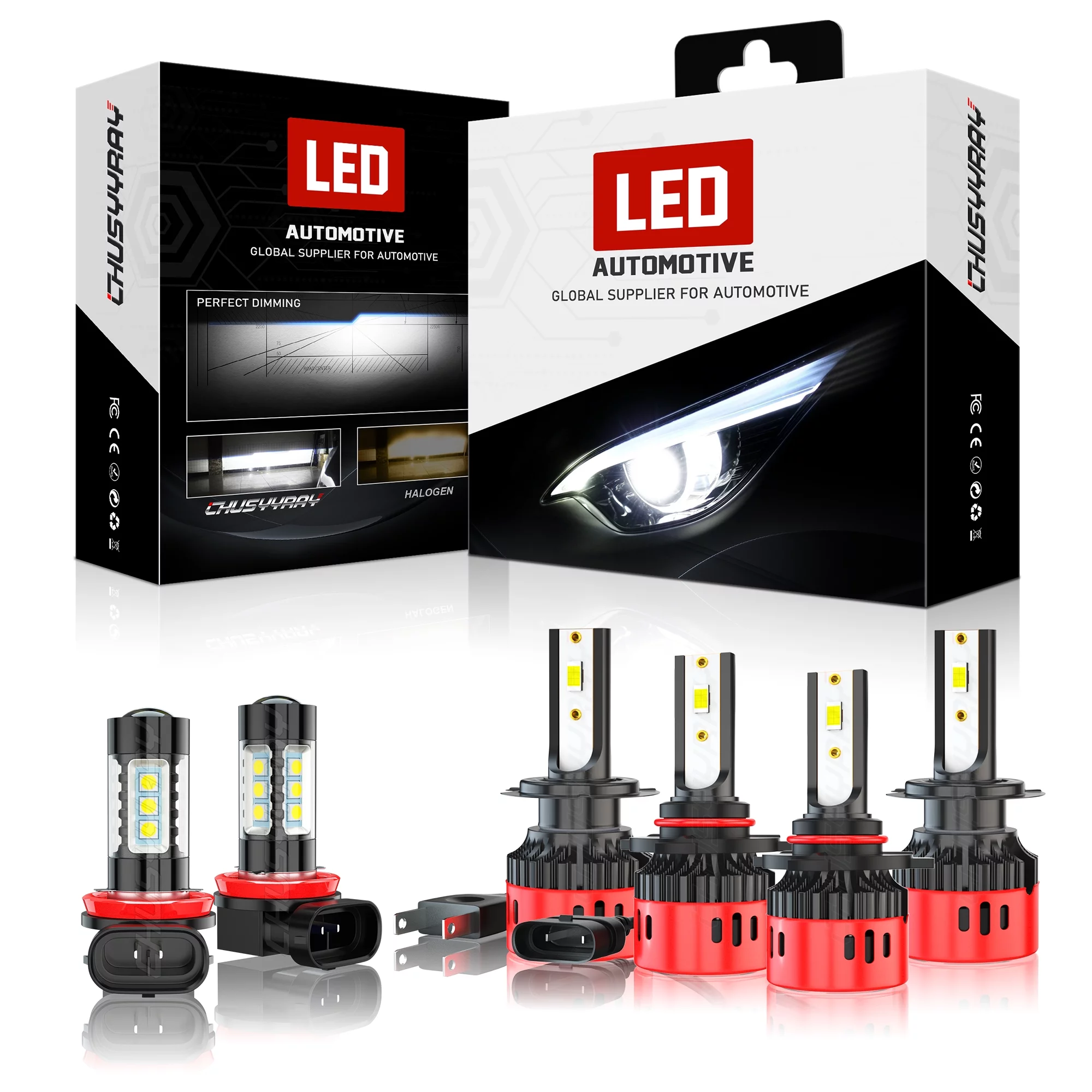 6x 9005 H7 LED Headlight H11 H8 Fog Light Combo White Bulbs Kit Plug&Play For Mazda CX-7 2007-2012
