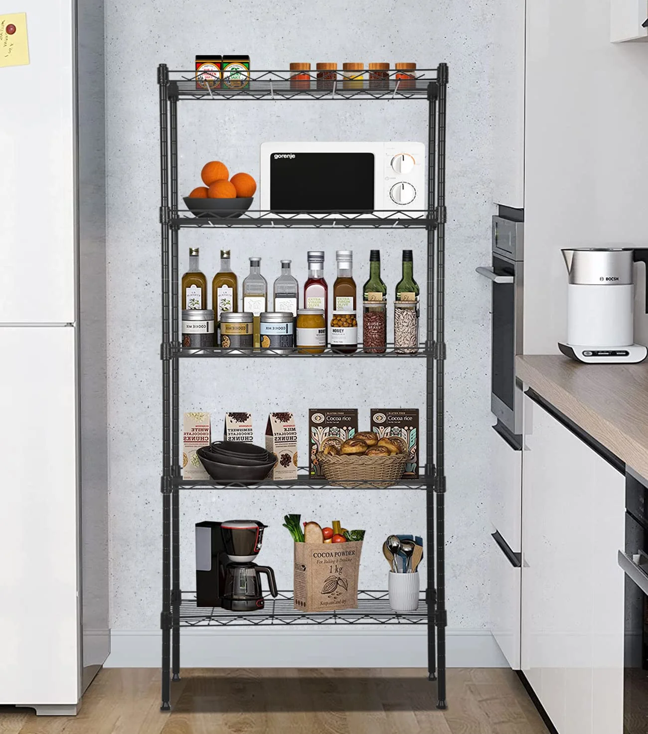 5-Tier Shelving Unit Adjustable Metal Shelves 48