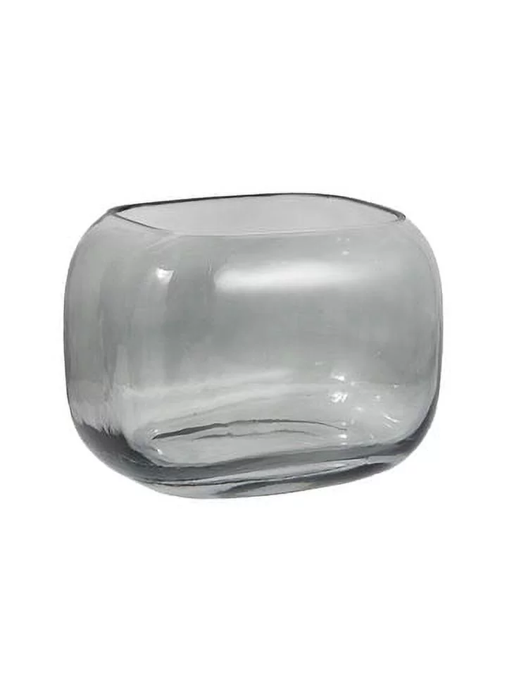 Serene Spaces Living Grey Glass Oblong Vase, 6.5