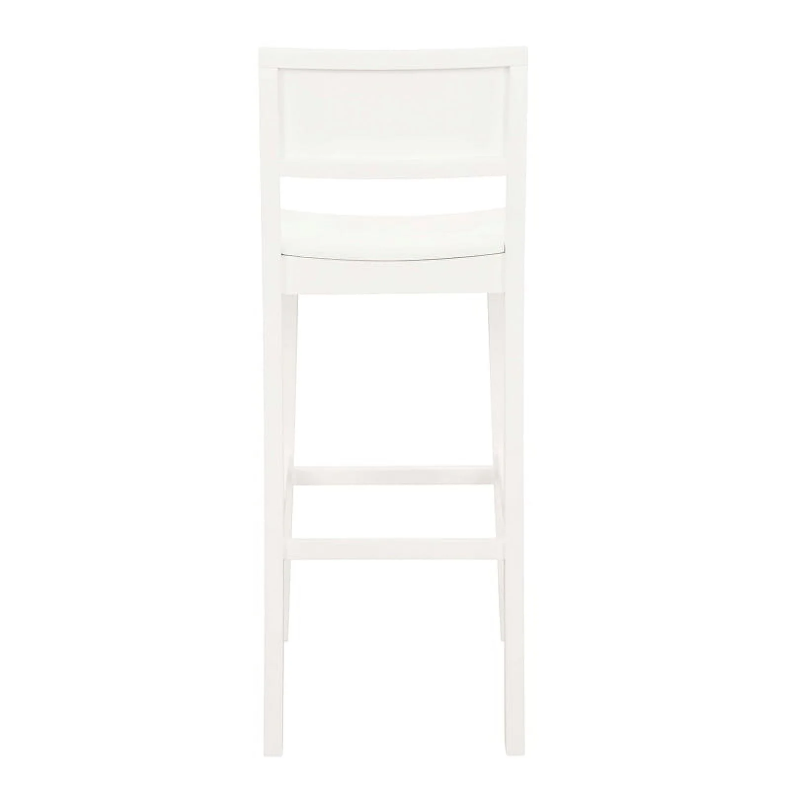 Linon Burke Rubberwood Saddle Seat Bar Stools Set of Two in White