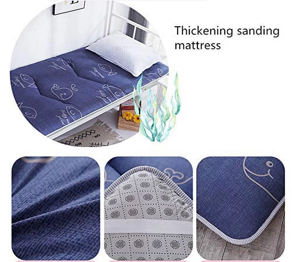 WOVTE Japanese thicken futon tatami cushion mattress,Floor mat,Cushion mattress pad,Non-slip sleeping pillow foldable bed mattress-E 90x200cm(35x79inch)