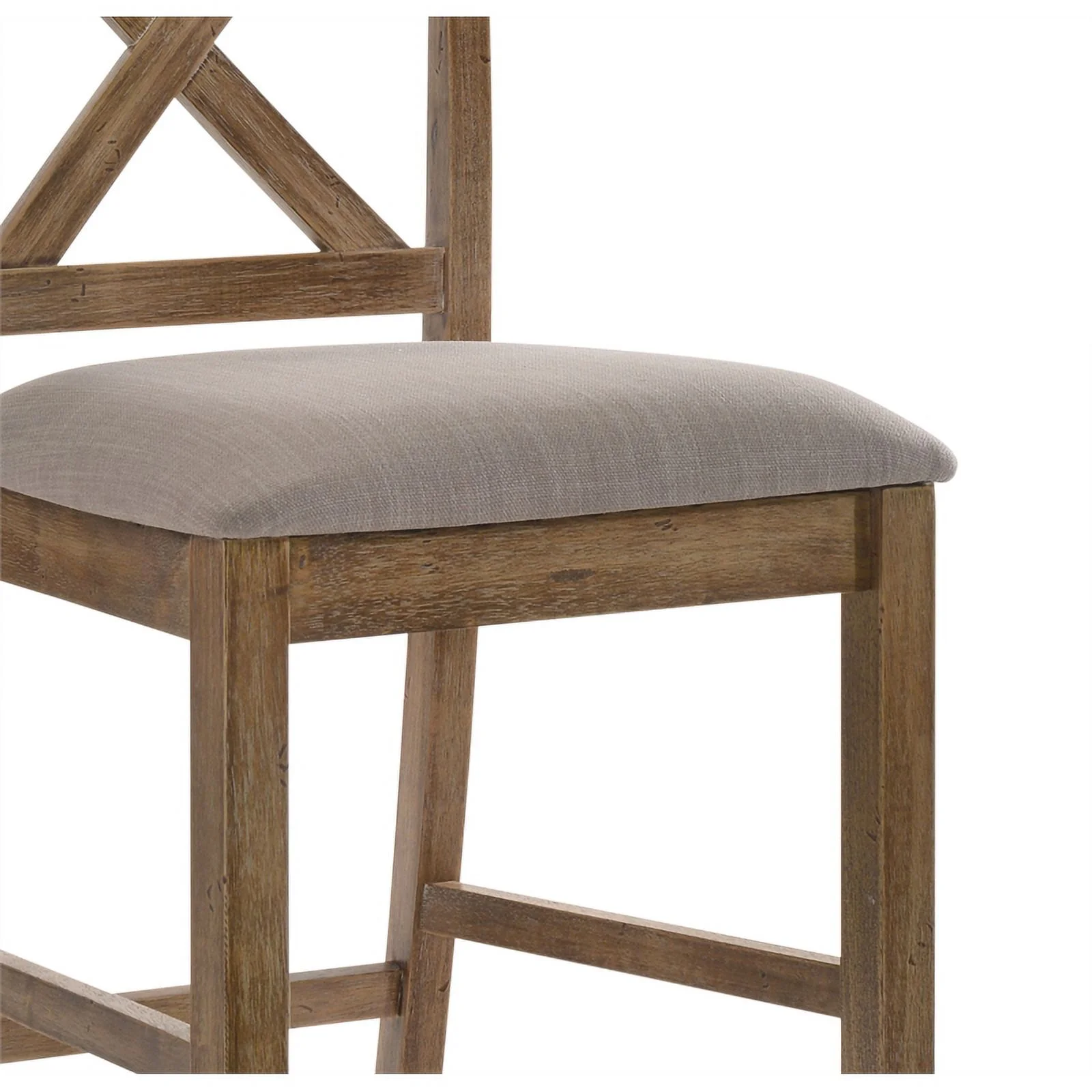 Pemberly Row Counter Height Chair in Tan Linen and Weathered Oak (Set of 2)