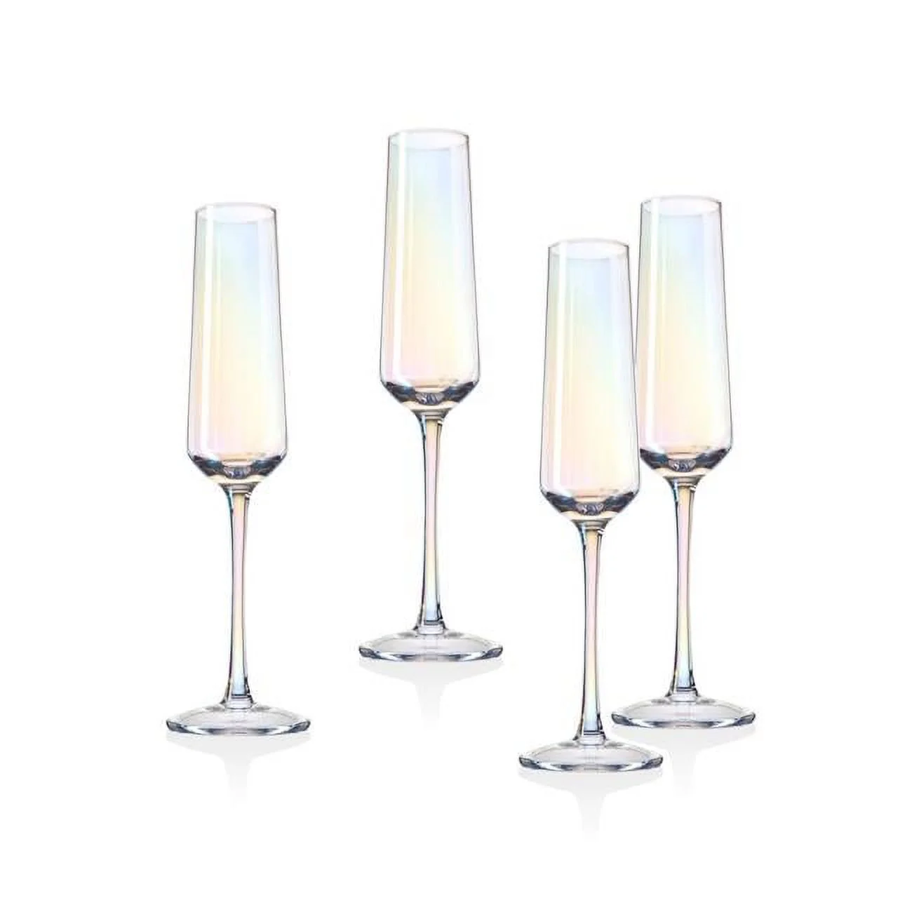 6 oz Monterey Champagne Flute Glass - Iridescent - Set of 4