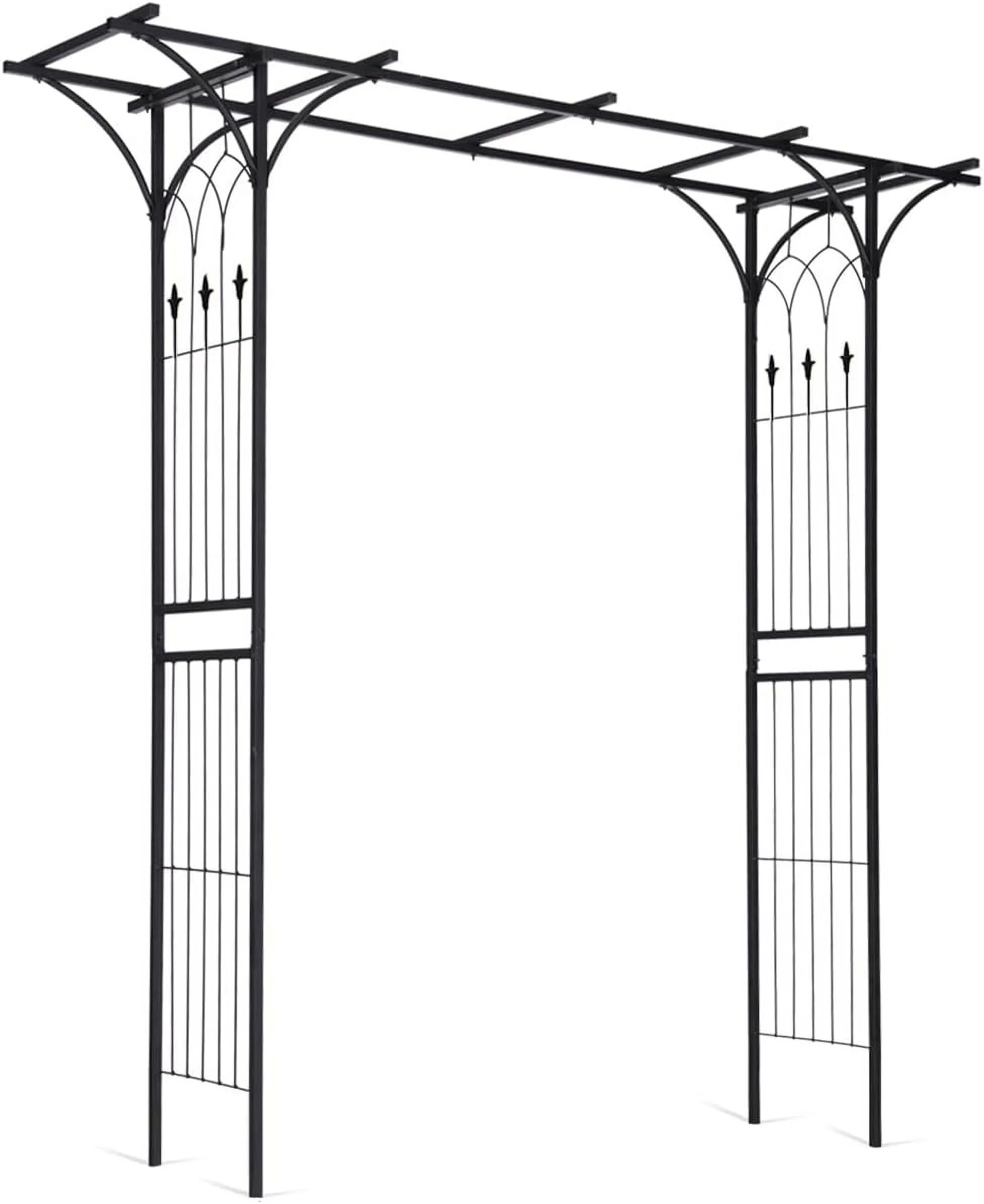 Garden Arbor Wedding Arch for Ceremony Party, Metal Trellis Archway for Climbing Plants Rose Grape Vines, Steel Frame Pergola Decoration for Backyard Patio Lawn Pathway, Easy to Assemble