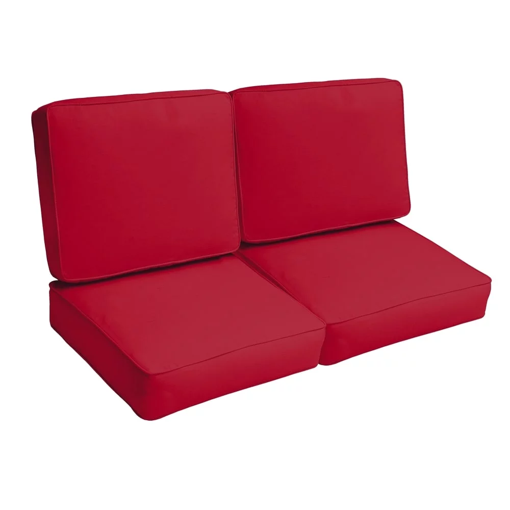 Humble and Haute Westby Crimson Indoor/Outdoor Corded Loveseat Cushion Set