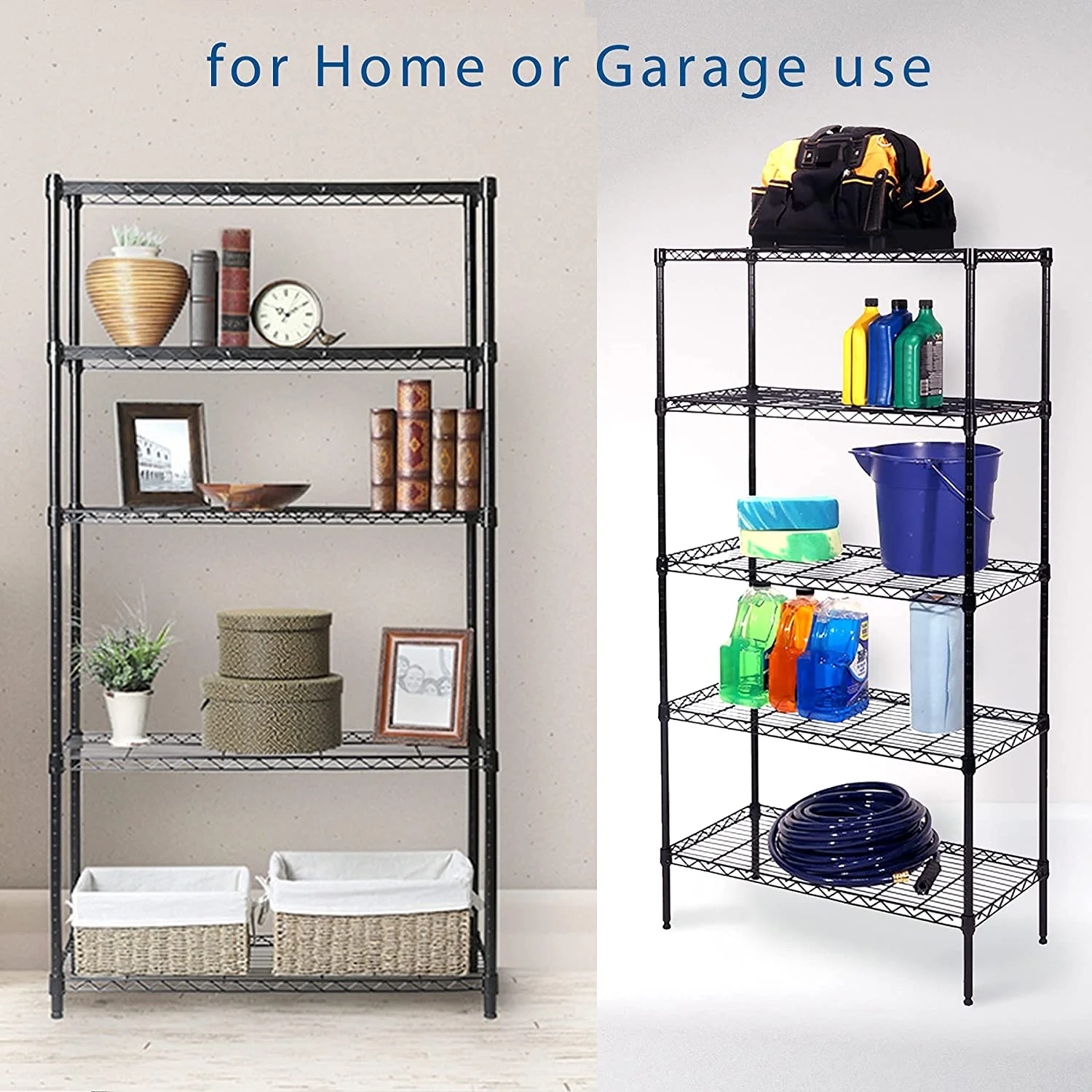 U-SHARE  5-Tier Black Epoxy Steel Wire Shelving, 30