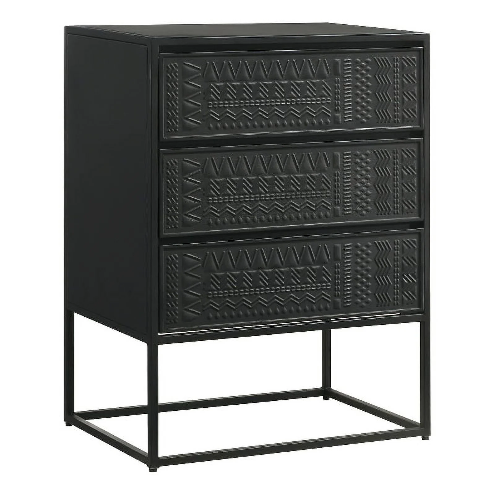 Pemberly Row 3-drawer Contemporary Wood Accent Cabinet in Black
