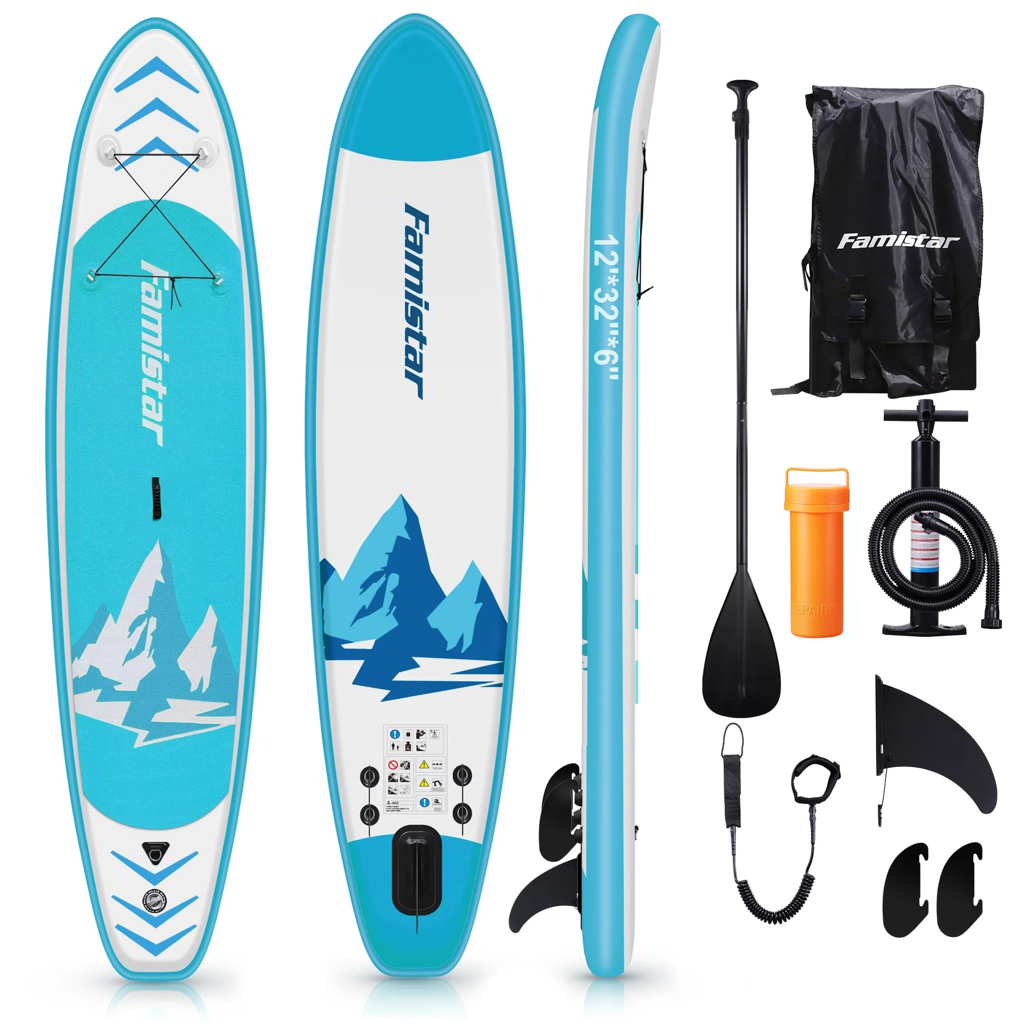 Famistar 10' Inflatable Stand Up Paddle Board (6