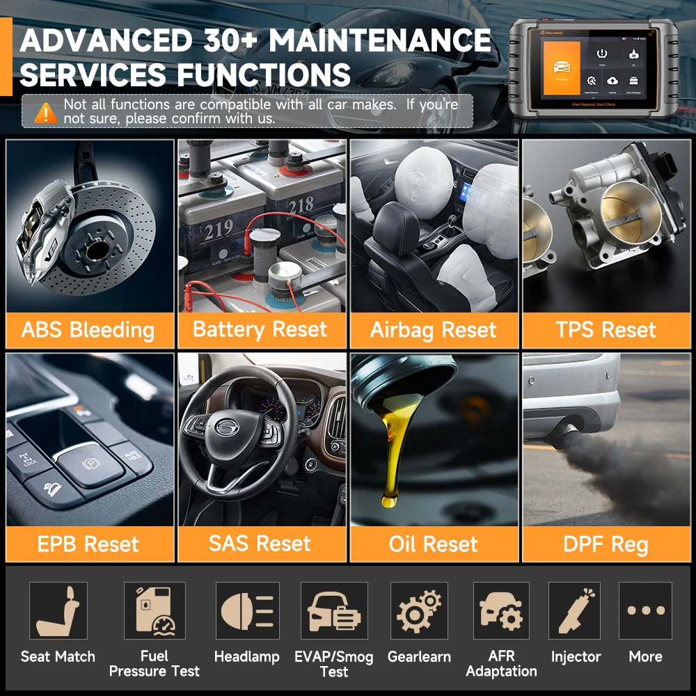 FOXWELL NT809TS Professional TPMS Programming Relearning Activation OBD2 Scanner Automotive Diagnostic Scan Tool Bi-direactional Scan Active Test TPMS Tool All System Code Reader 30+ Resets, NT809TS