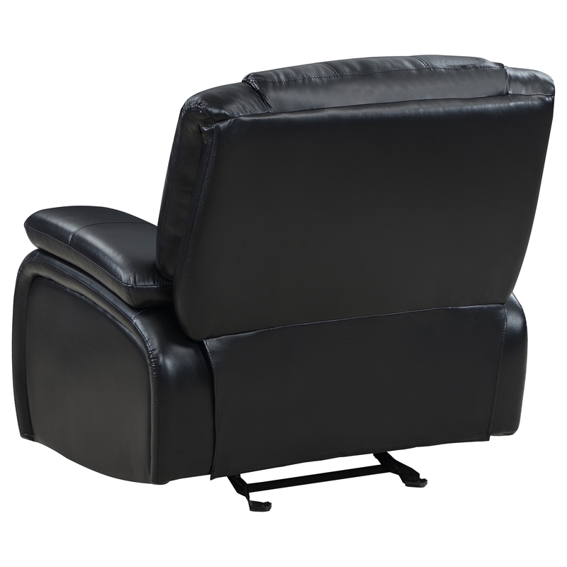 Pemberly Row Faux Leather Upholstered Glider Recliner Chair Black