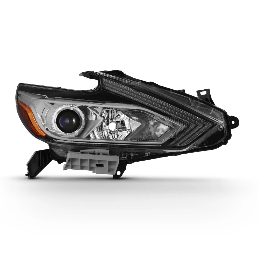 AKKON - For 2016-18 Altima Sedan Passenger Side Only Projector Headlight Assembly Chrome Housing Clear Lens