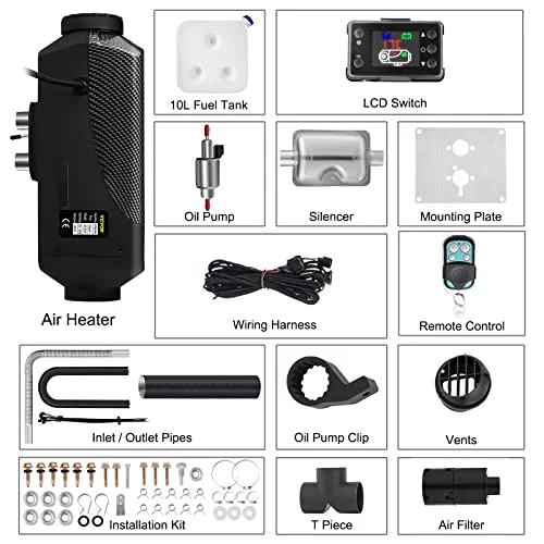12V 8KW 8000W Diesel Air Heater LCD Display Low Vibration Heating Vehicles