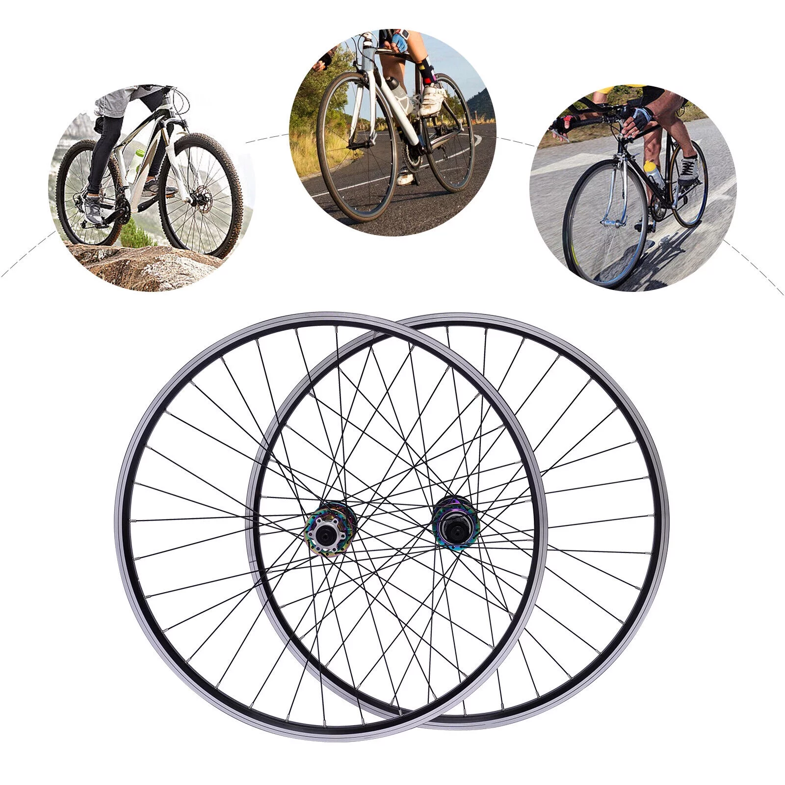 ZhdnBhnos 29'' Mountain Bike Wheelset Aluminum Alloy Hub Rim Disc Brake MTB Front & Rear Wheel Set Quick Release 7/8/9/10/11/12S Cassette