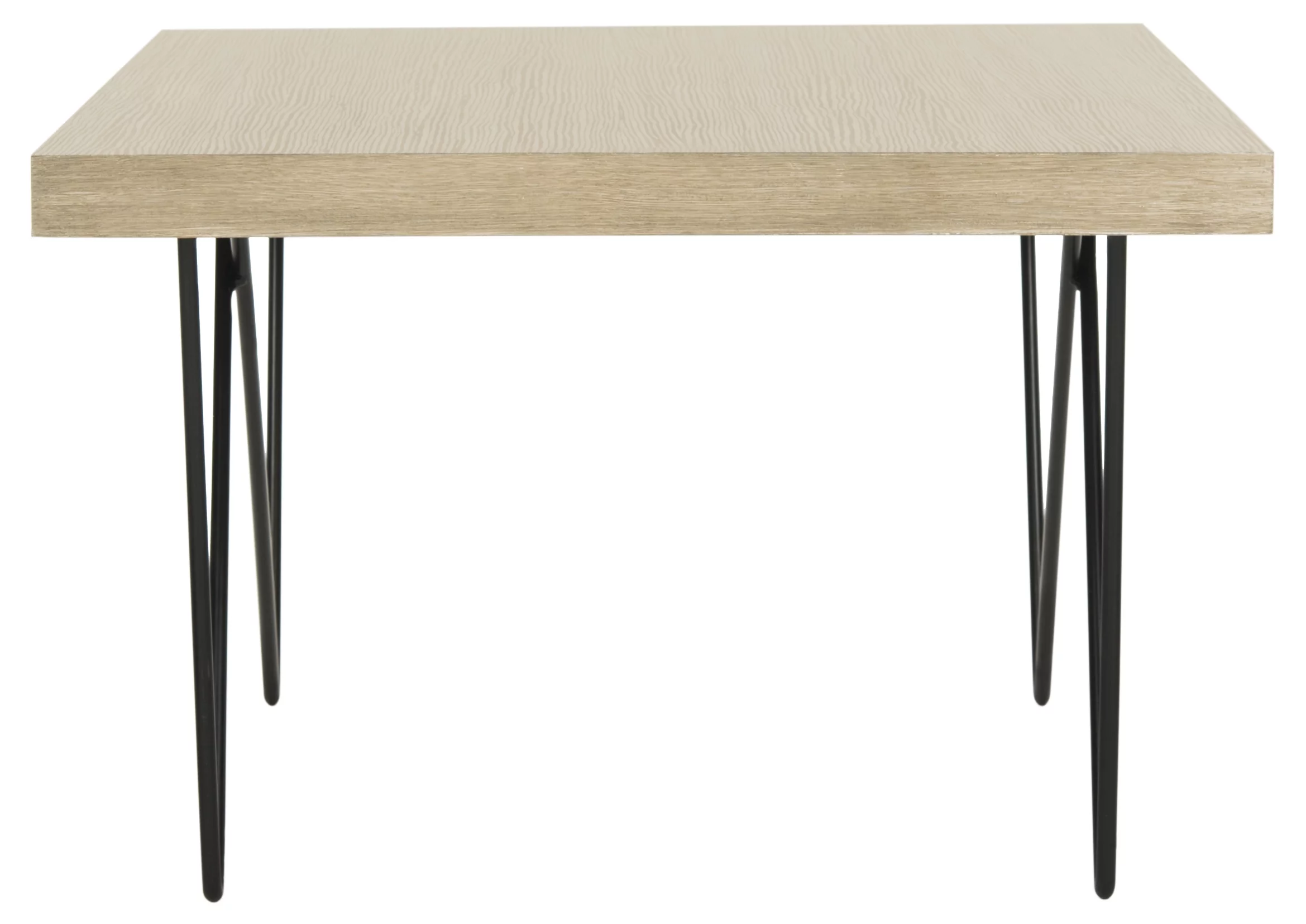 SAFAVIEH Amos Rectangular Retro Mid Century Wood Coffee Table, Light Grey/Black