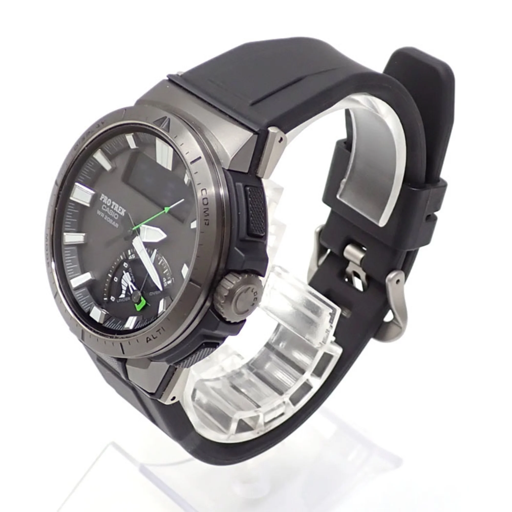 Pre-Owned Casio Watch Pro Trek Multi Field Line Men's Tough Solar Resin Stainless Steel Dura Soft Band PRW-70Y-1JF Light-Charging Radio-Controlled Analog-Digital (Good)