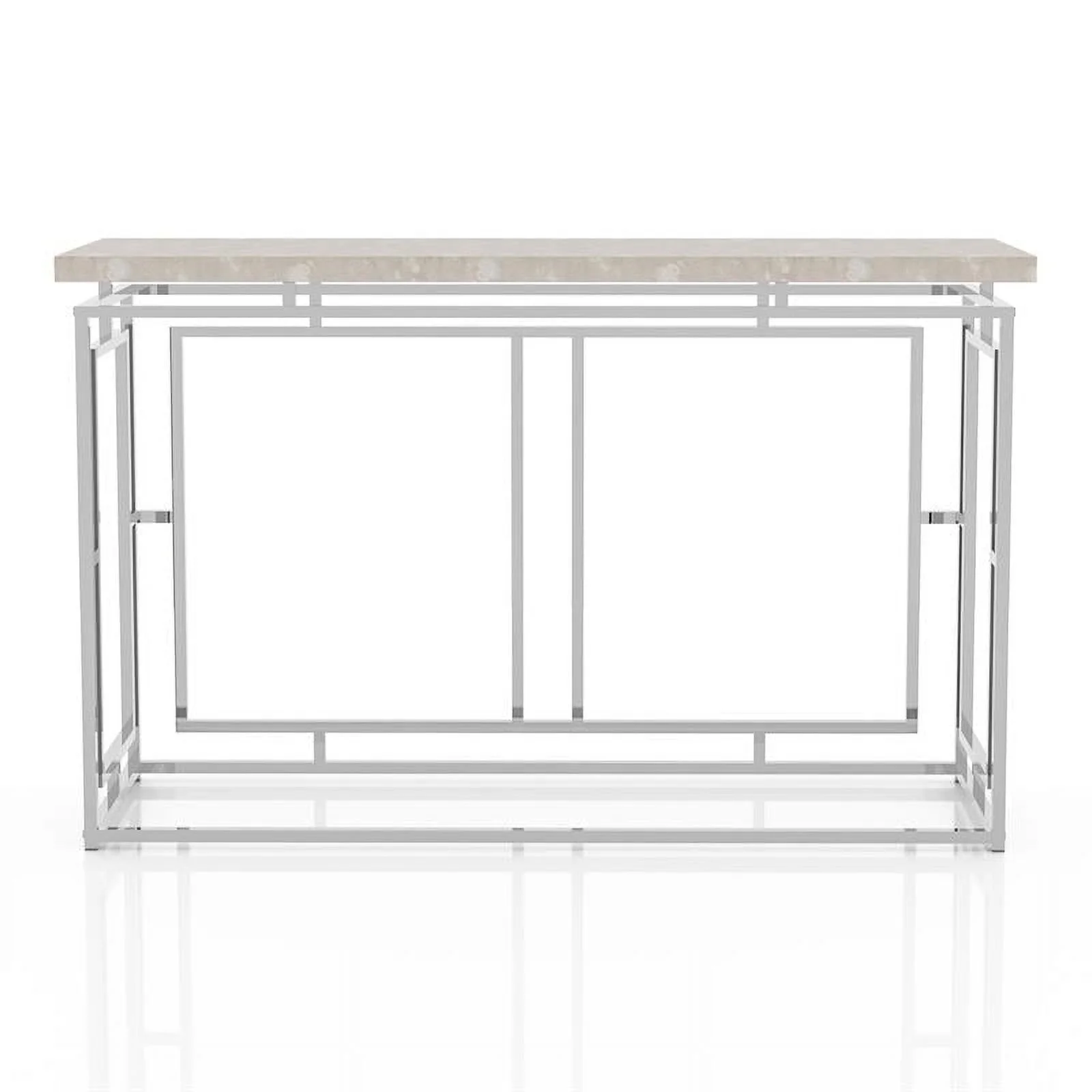Furniture of America Teza Contemporary Metal Console Table in Chrome