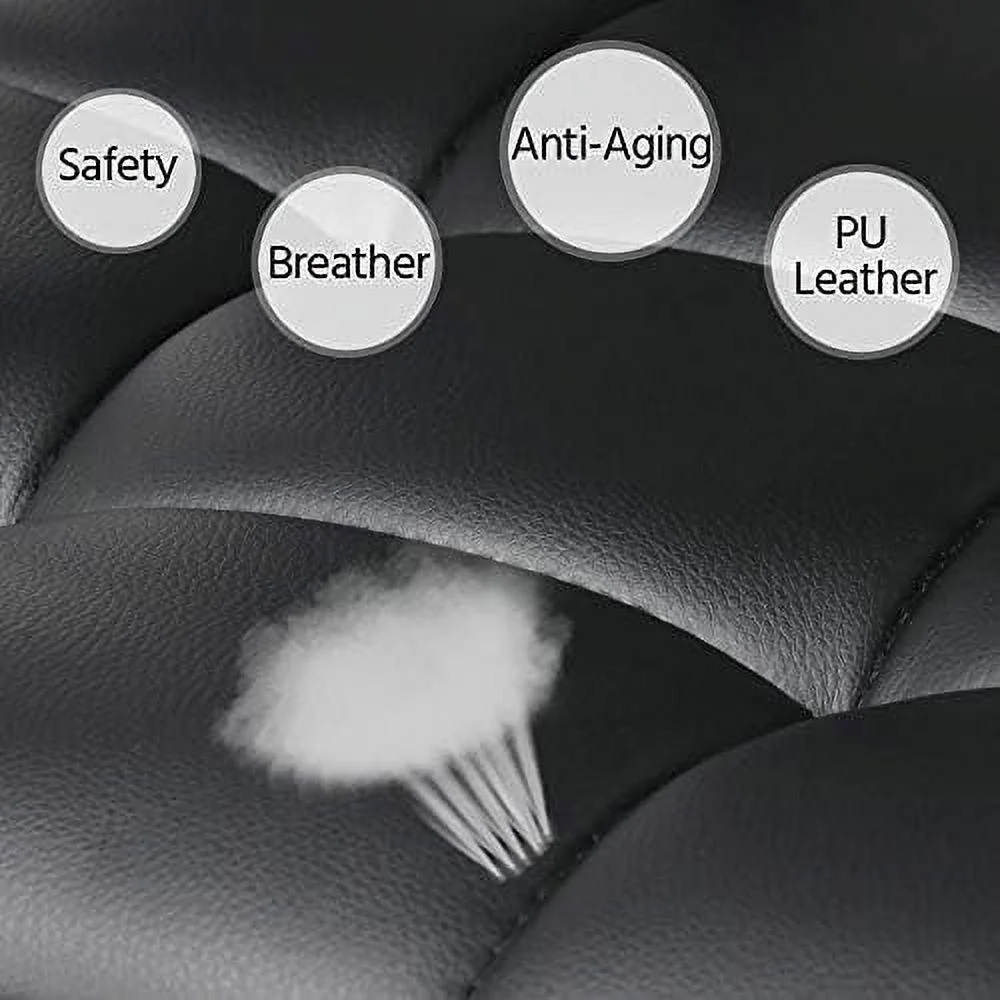 ZFGSUIJN Office Task Chair Computer Desk Chair Modern Ribbered PU Leather Mid-Back Adjustable Height Comfy Swivel Chair w/Armrests and Wheels  Brown