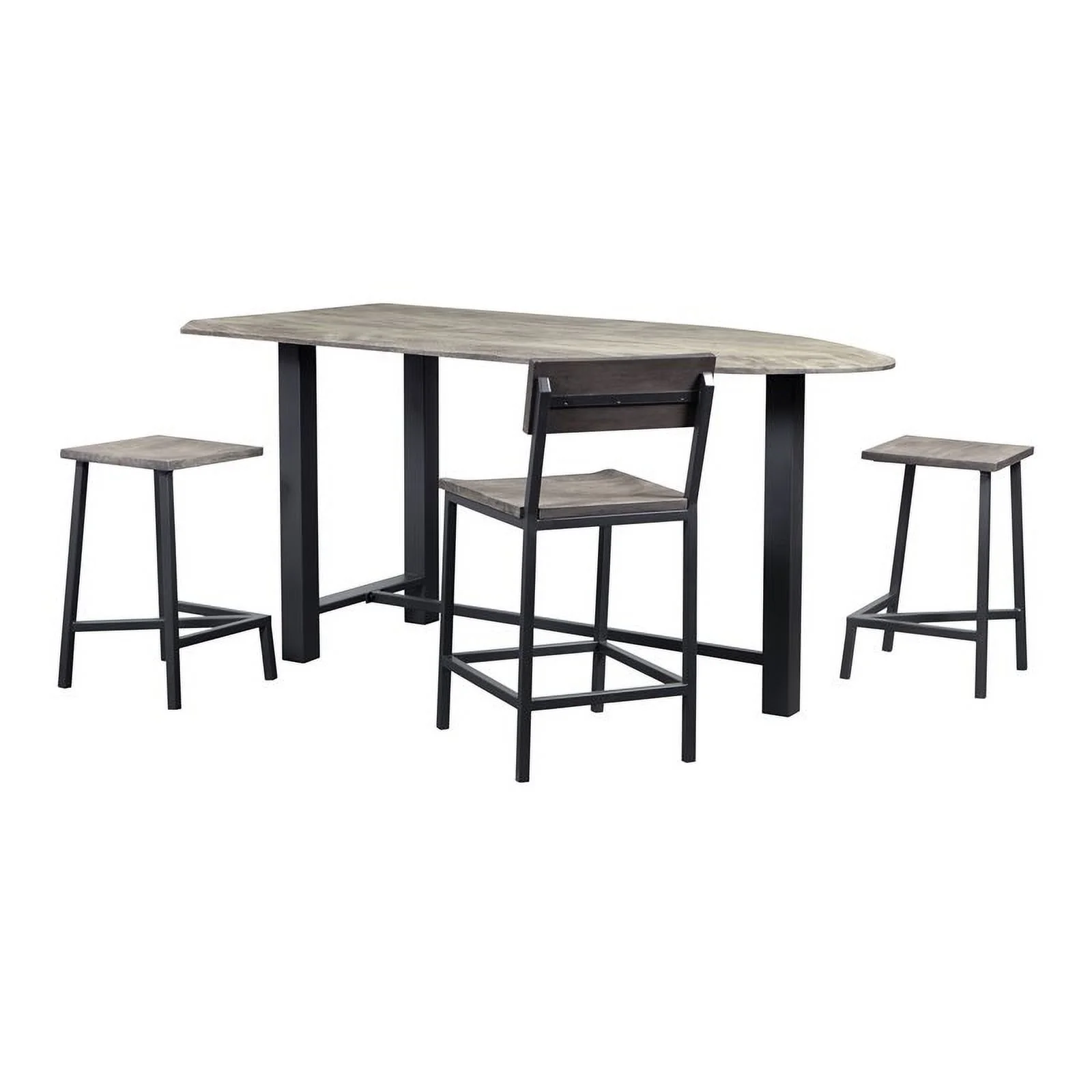Pemberly Row Grey/Gunmetal Yukon Counter Height Dining Table