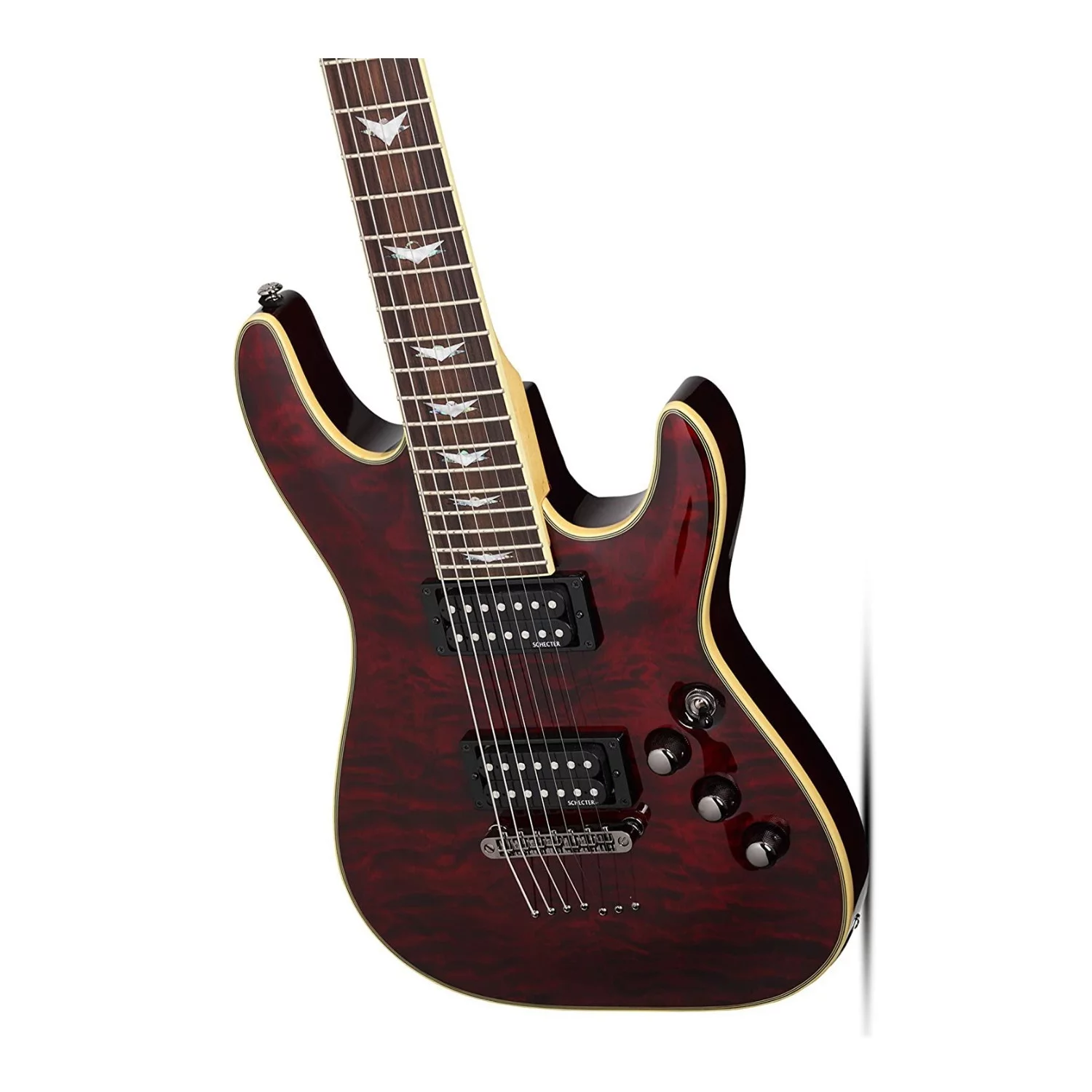 Schecter Omen Extreme 7-String Electric Guitar (Black Cherry) with Schecter Case