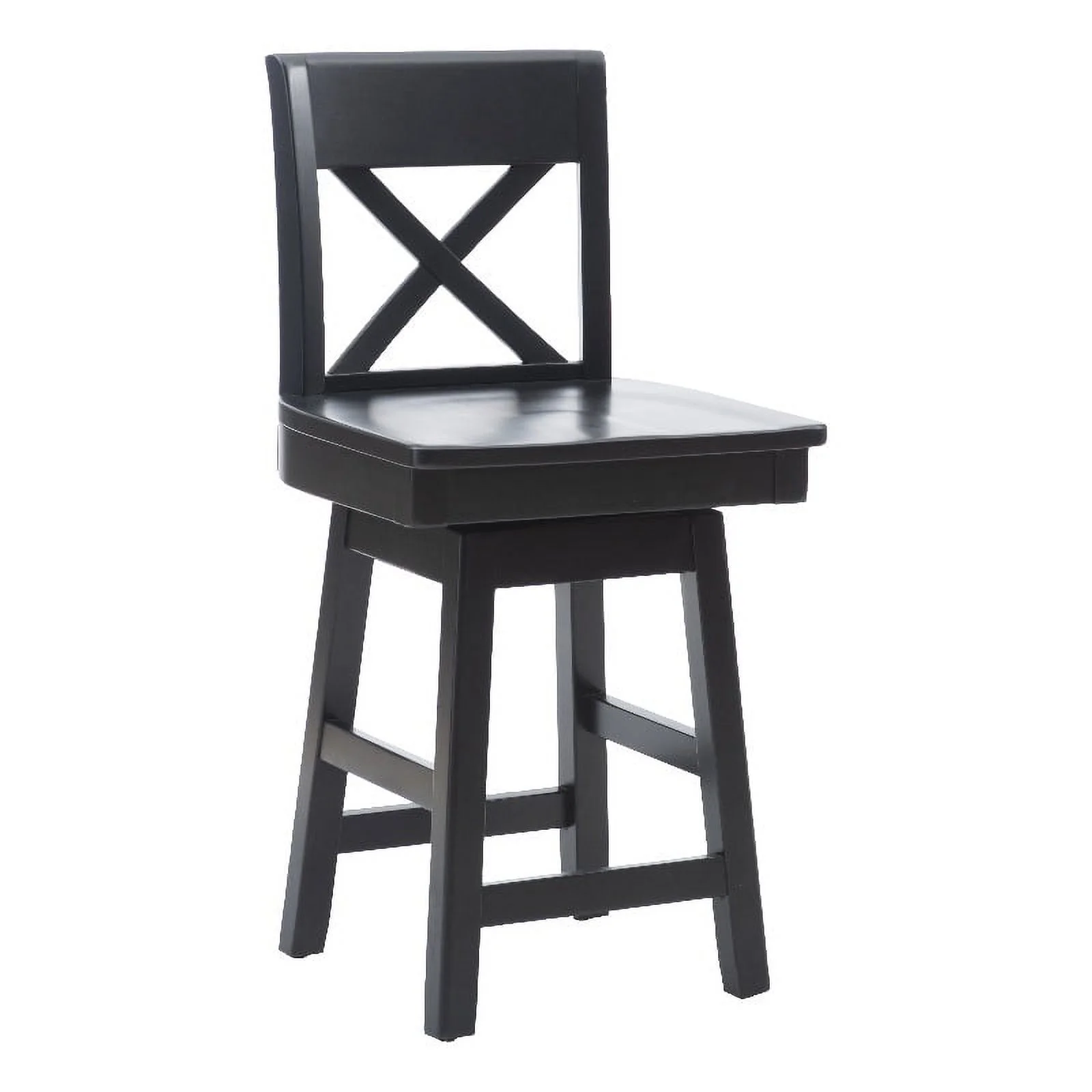 Pemberly Row Sturdy Solid Rubberwood Swivel X Back 24