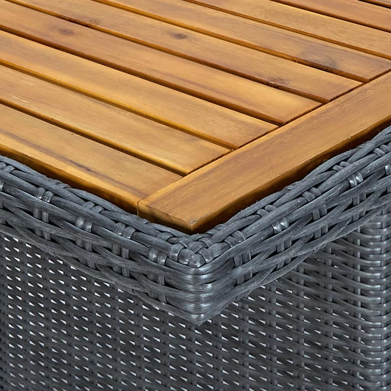 Irfora parcel,Table Patio Balcony Poly Rattan And End Table Metal Small End Side Table Dark Poly Rattan Table Small Rattan And Wood End Table Balcony Bedside Dark Patio Table