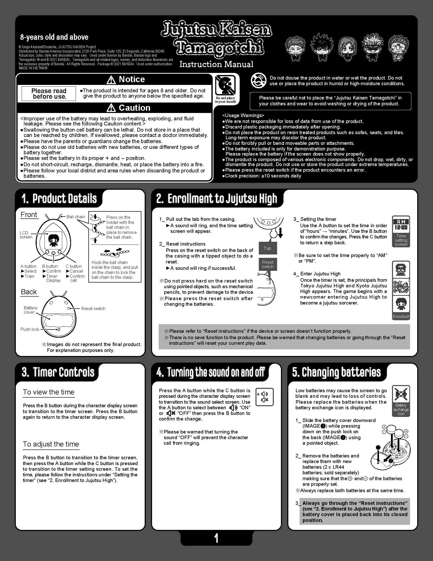 Tamagotchi Jujutsu Kaisen Sukuna Virtual Pet Toy