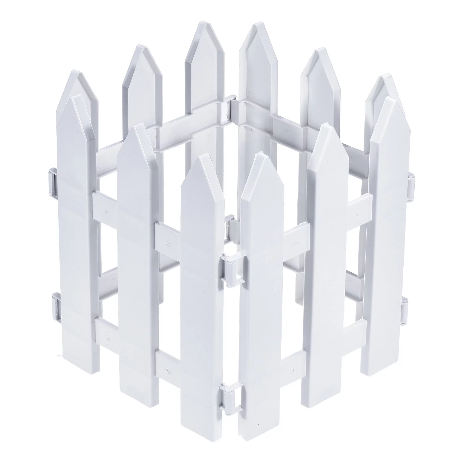 Uxcell 9.8x11.8 Inch Plastic Garden Picket Fence Tip Fencing Path Border Edging White 4 Pack